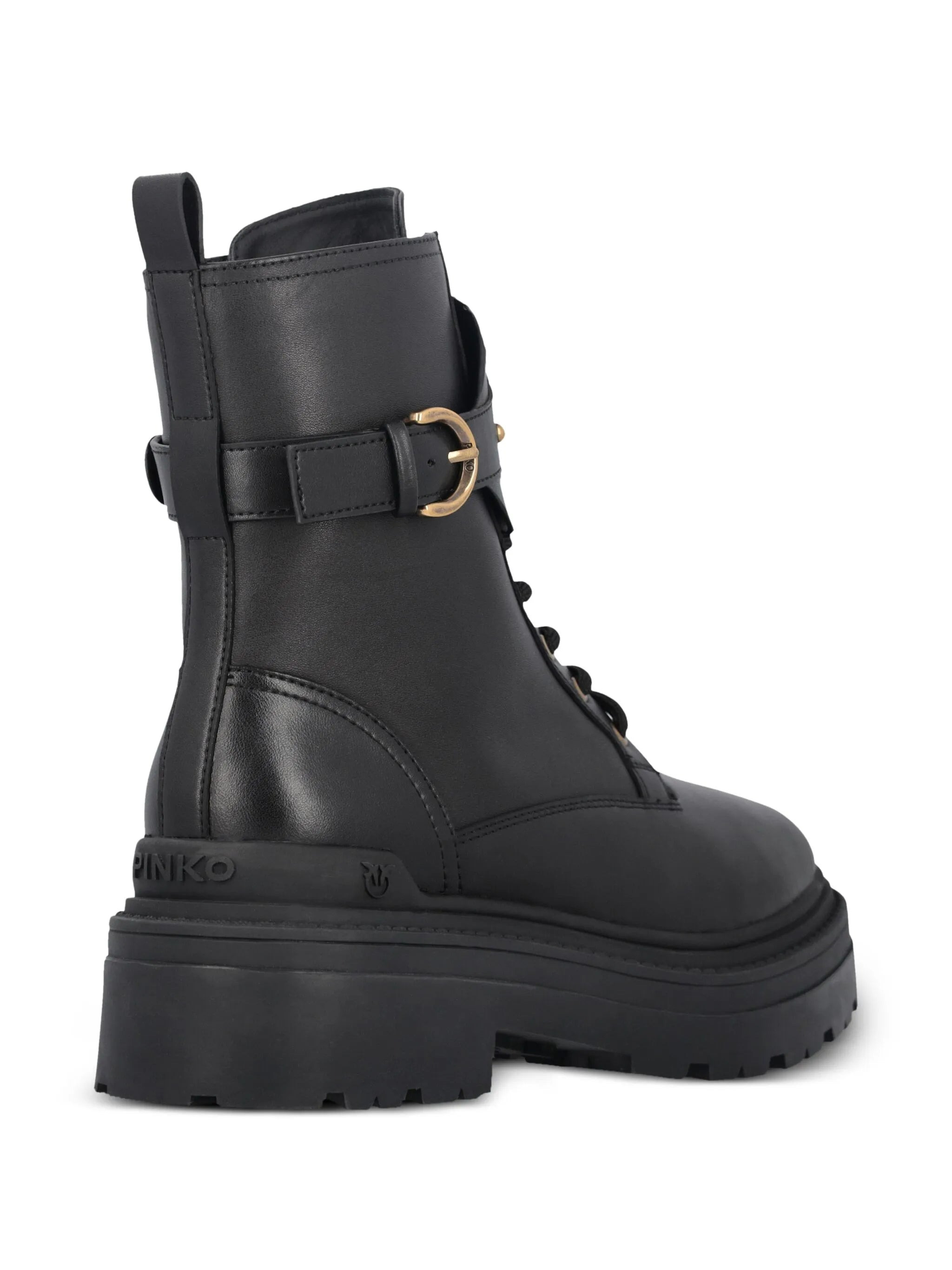 Pinko Mia Leather Combat Boots - 2