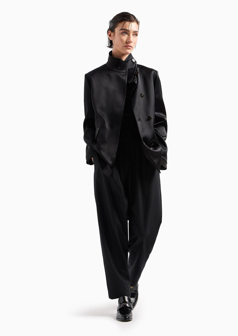 GIORGIO ARMANI Soft wool and cashmere flannel trousers outlook