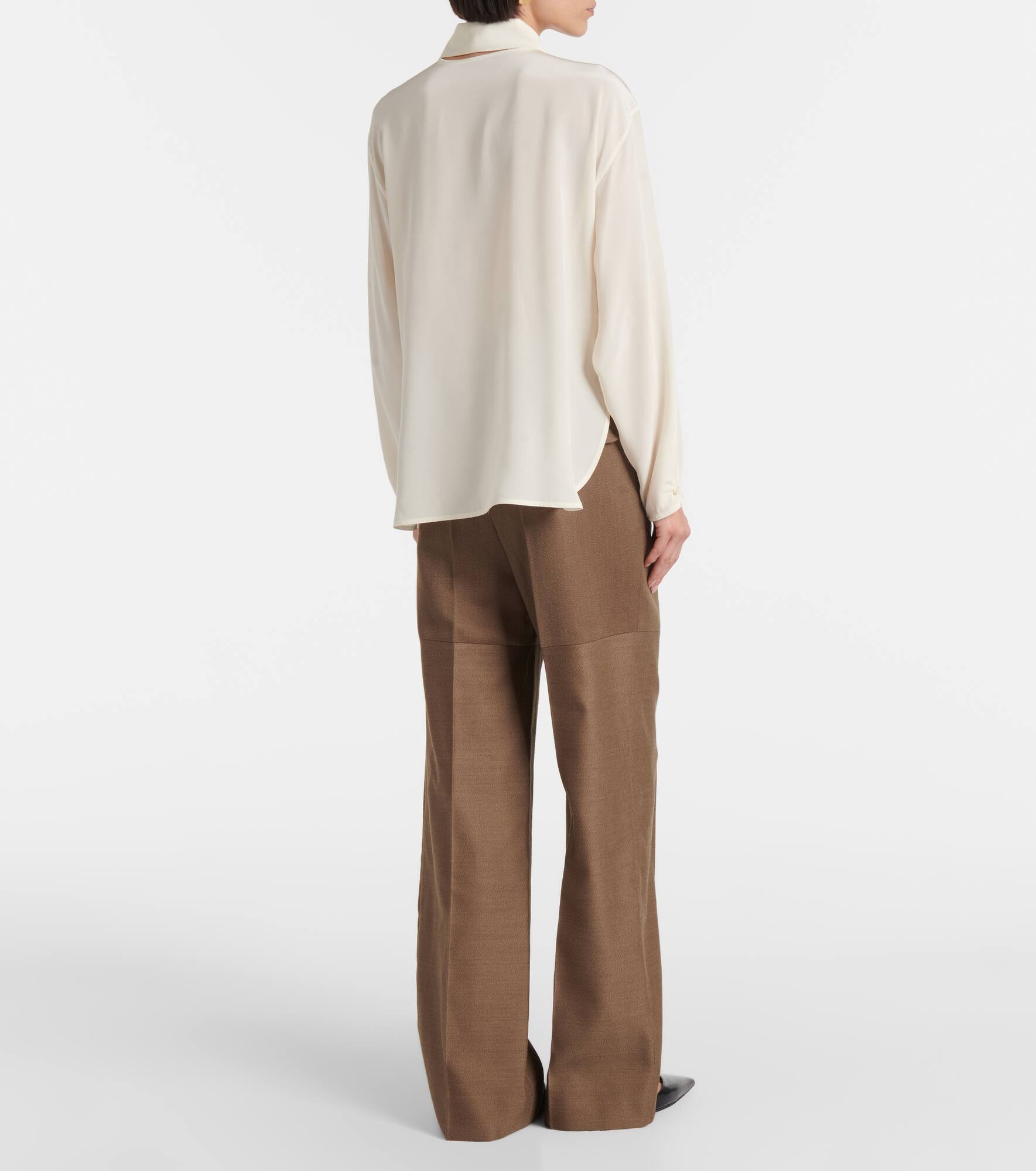 Ruffled silk blouse - 3