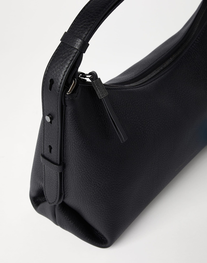 Texture calfskin hobo bag with monili 3