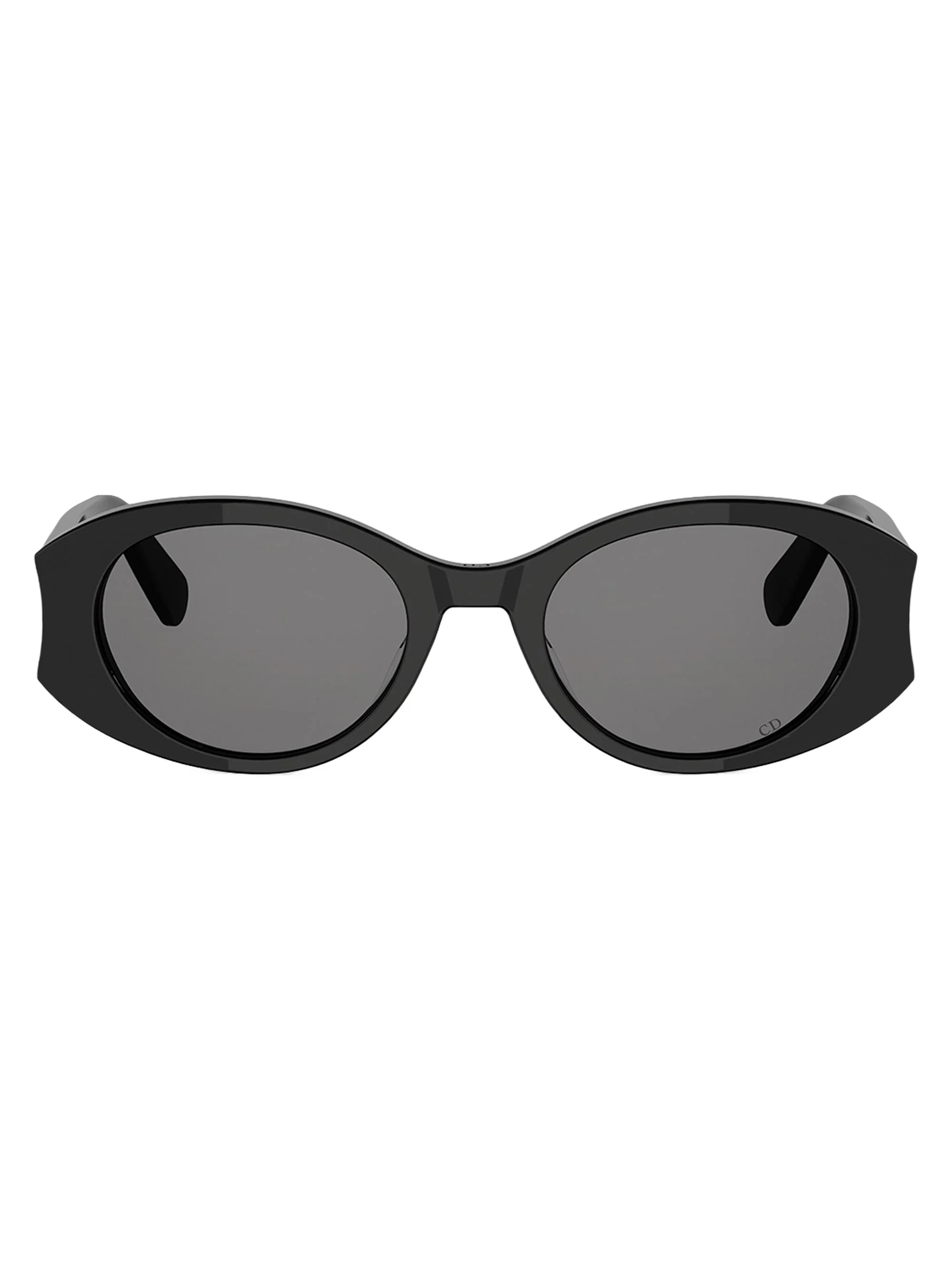 Women's DiorGlow B3I 51MM Tortoiseshell Oval Sunglasses - Shiny Black Smoke - 1