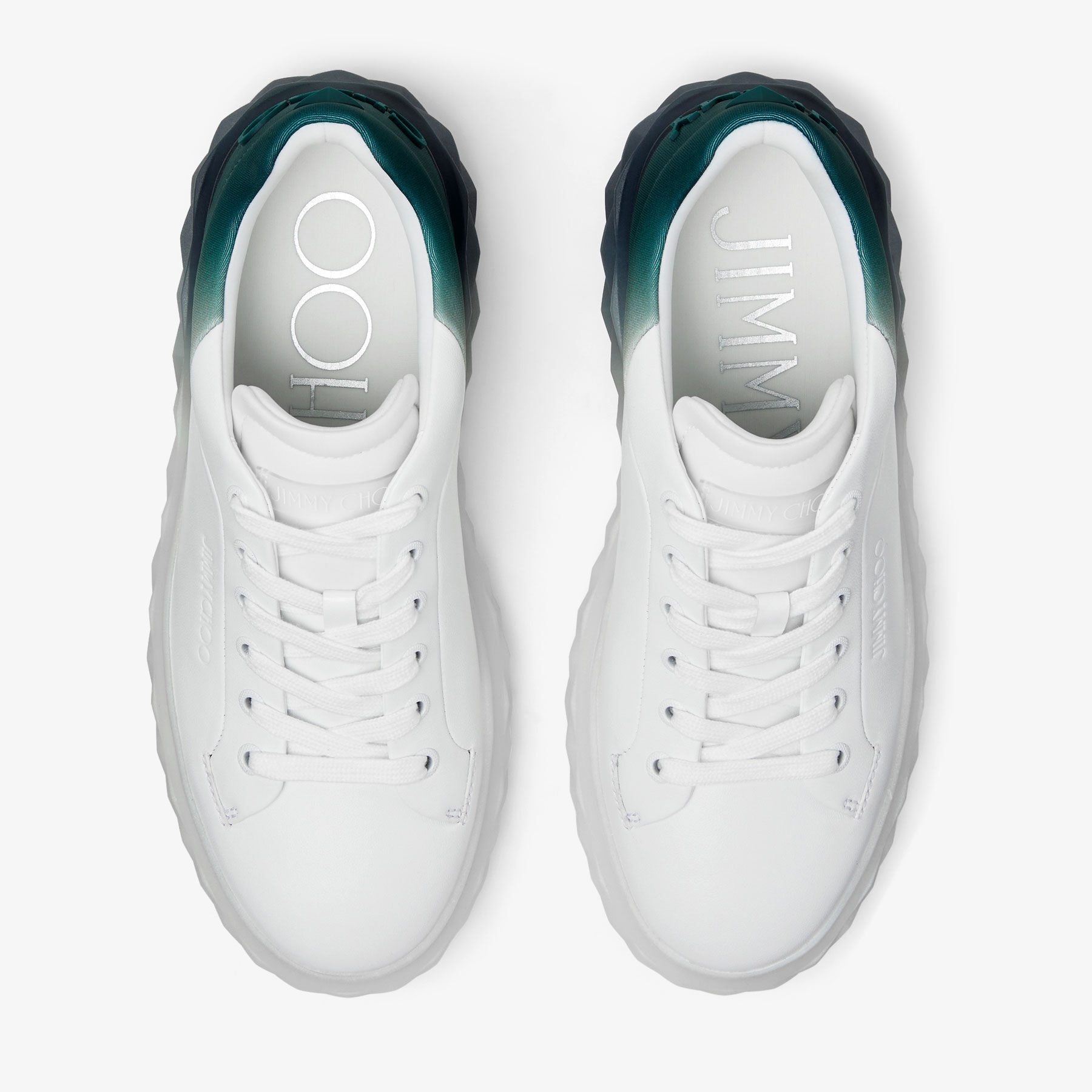 Diamond Maxi/f Ii
White and Green Leather Trainers with Platform Sole - 4