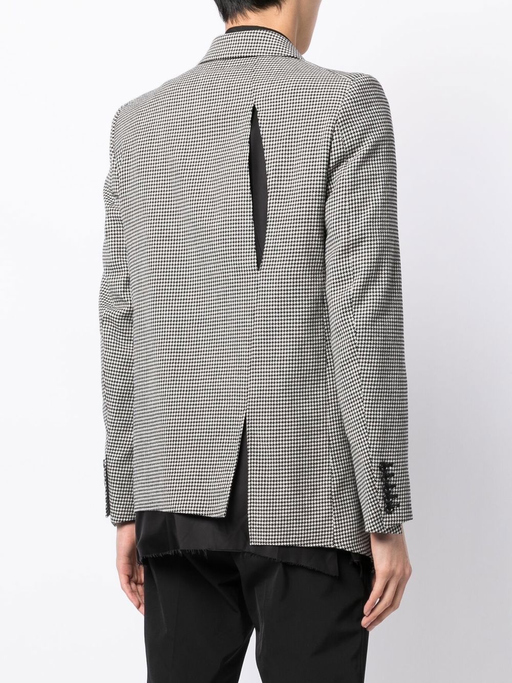 houndstooth layered blazer - 4
