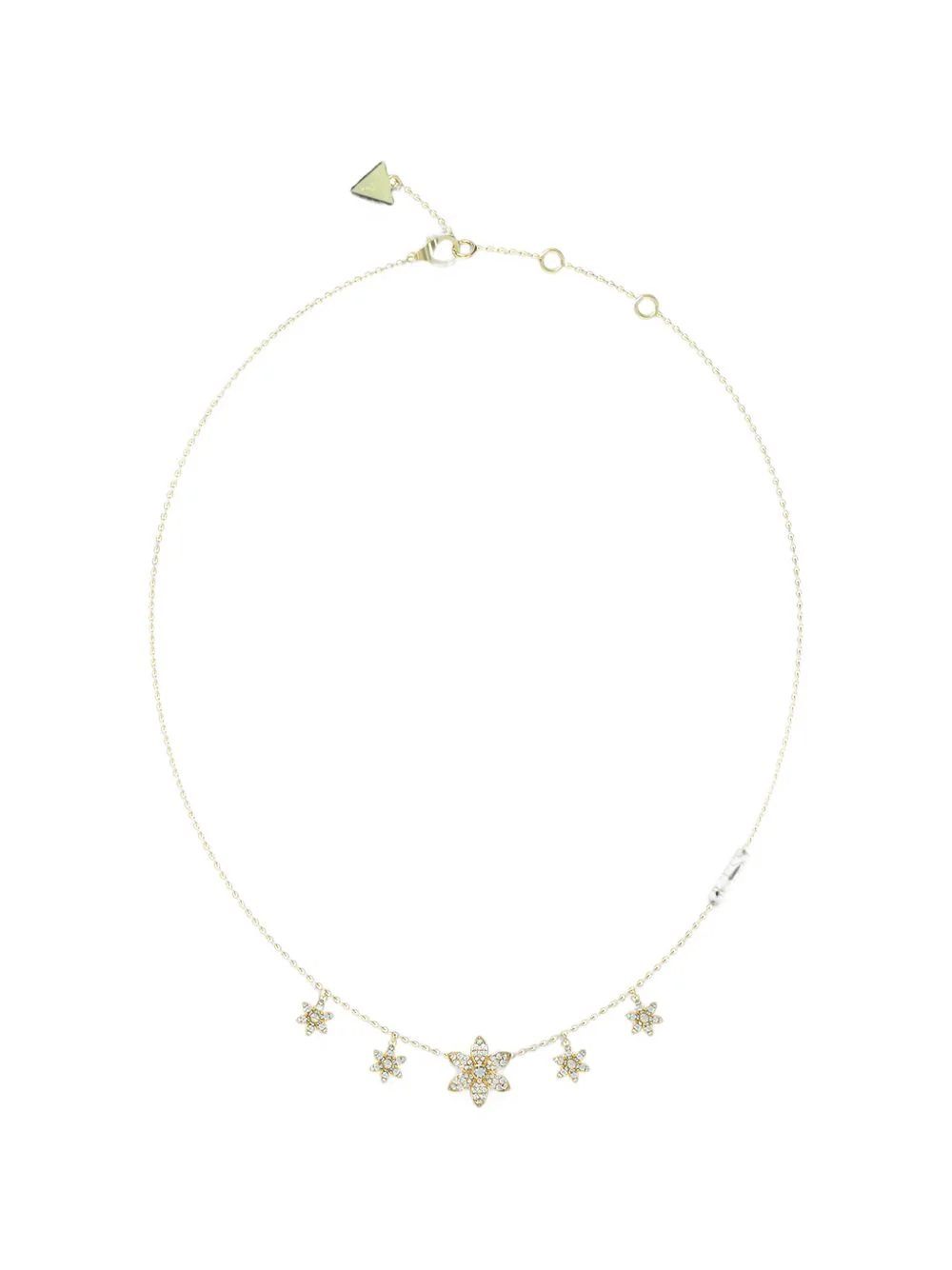 flower-pendant crystal-embellished necklace - 1