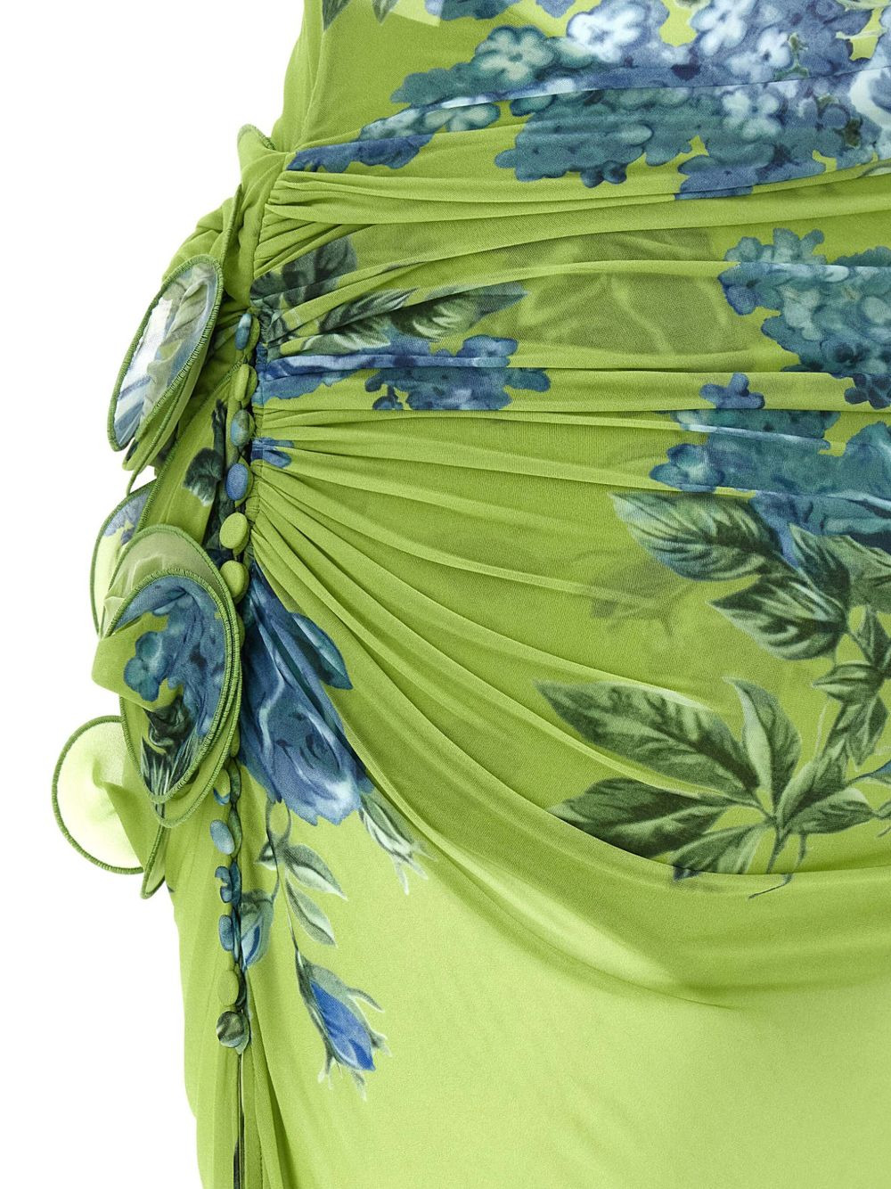 floral-print side-slit midi dress - 4