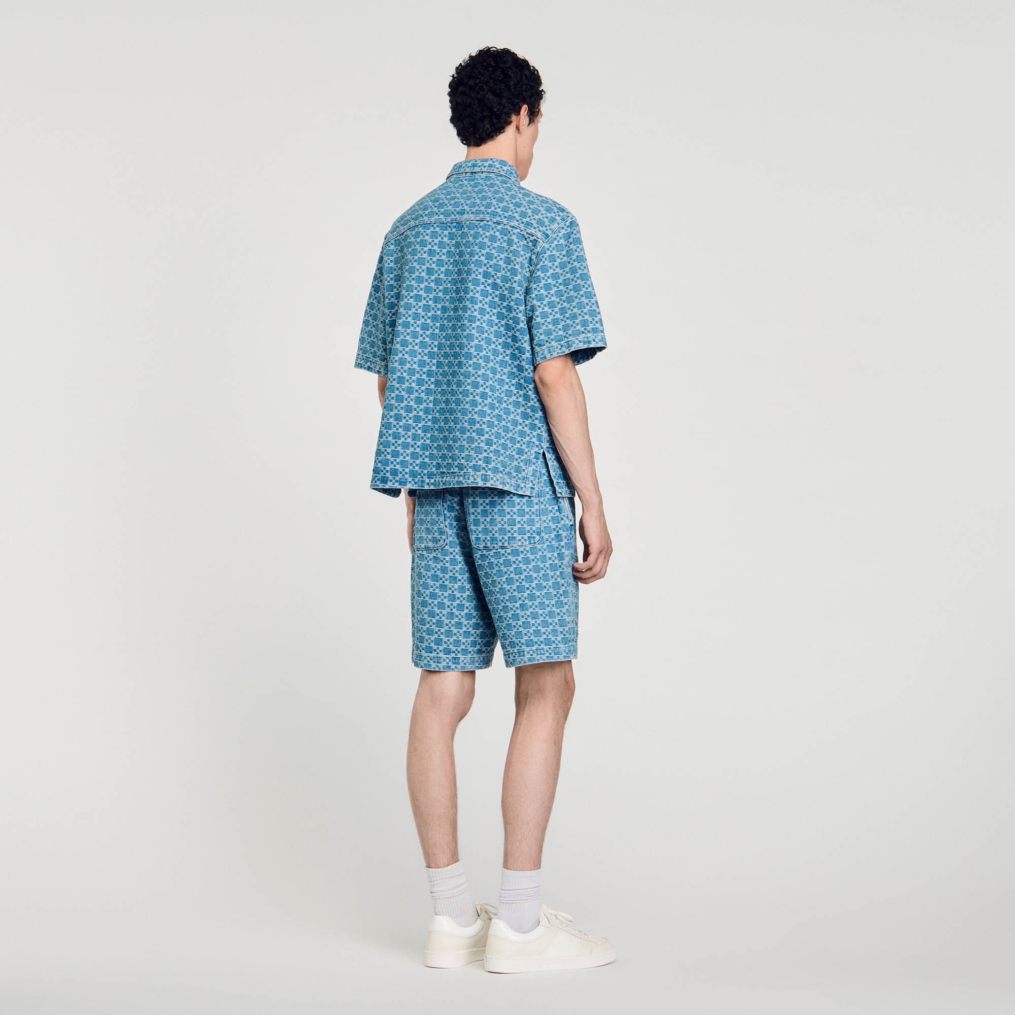 SQUARE CROSS DENIM SHIRT - 5