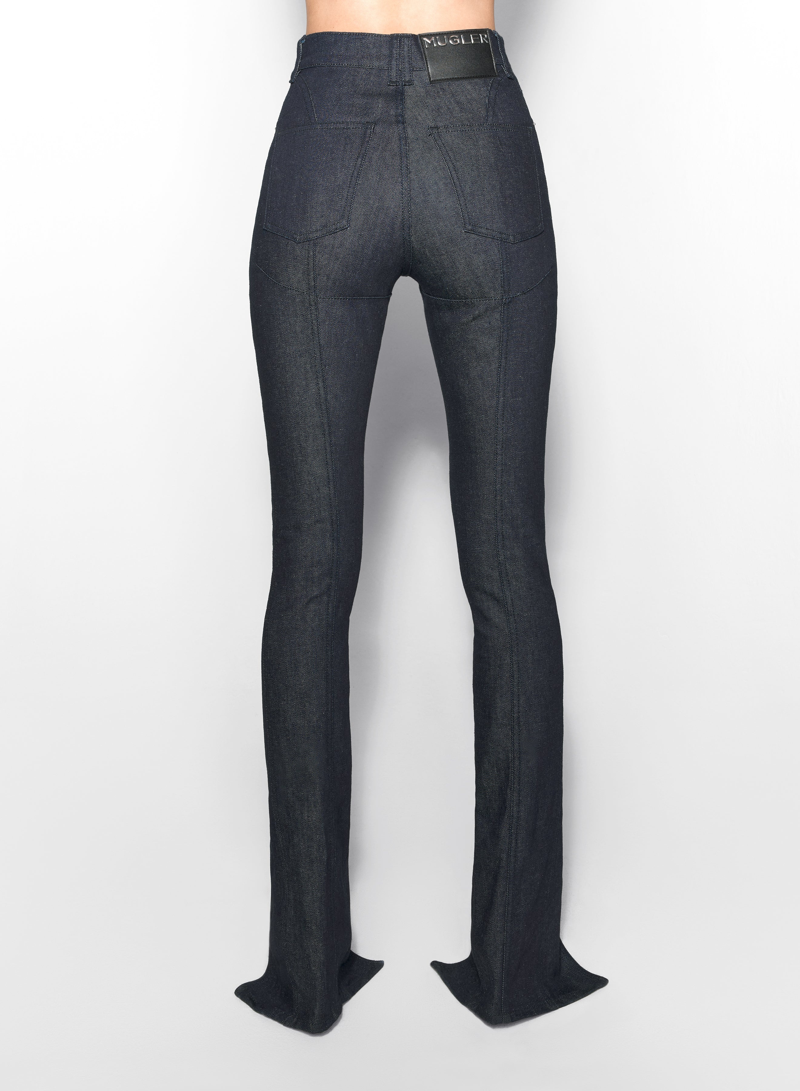 pierced raw denim skinny jeans - 5