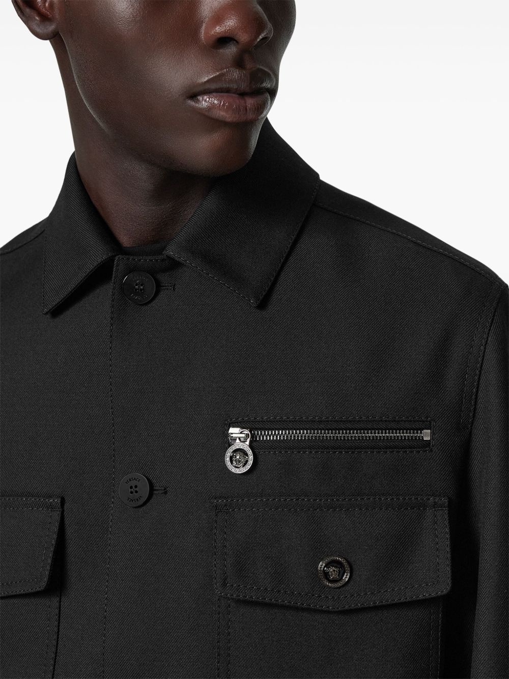 flap-pocket wool jacket - 5