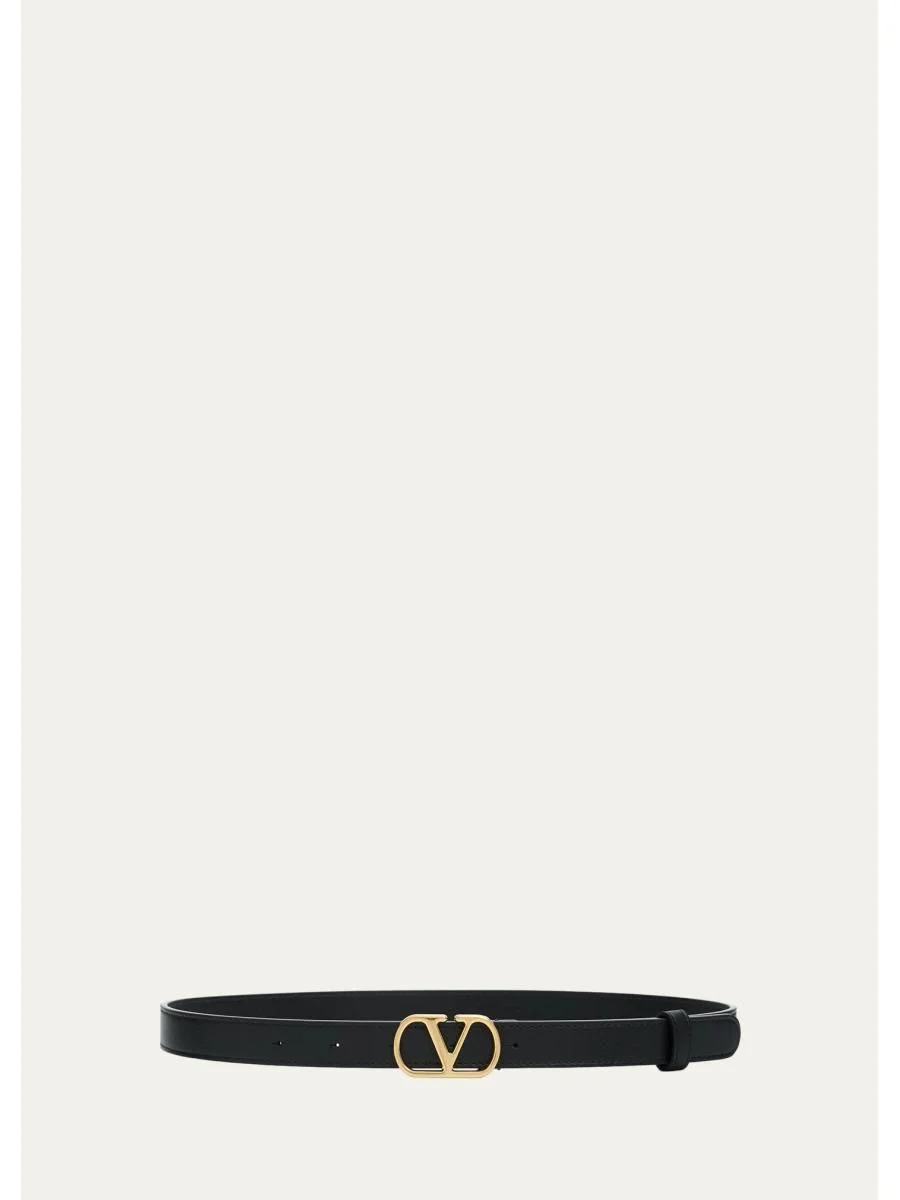 VLogo Signature Leather Belt, 20MM - 1