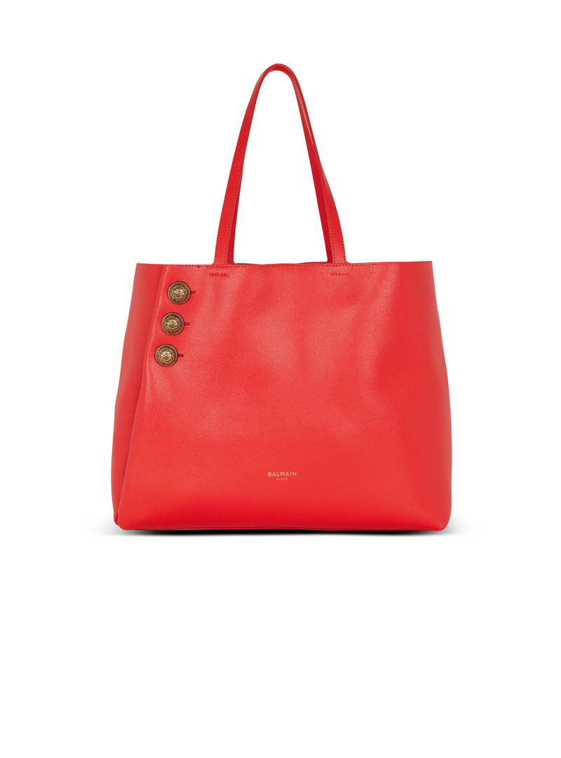 Emblème grained leather tote bag 1