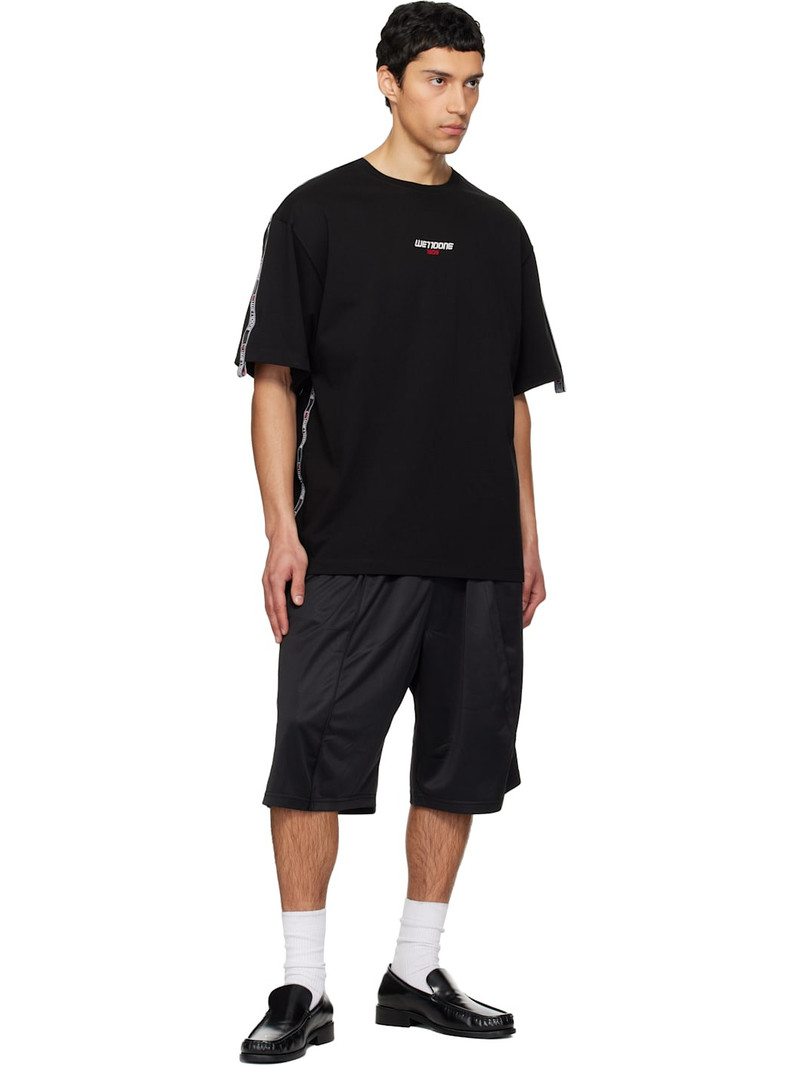 We11done Black 1506 Logo Tape Bermuda Track Shorts outlook
