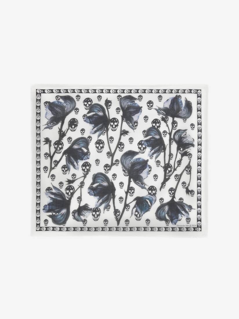Bellflower Shawl in White/black - 1