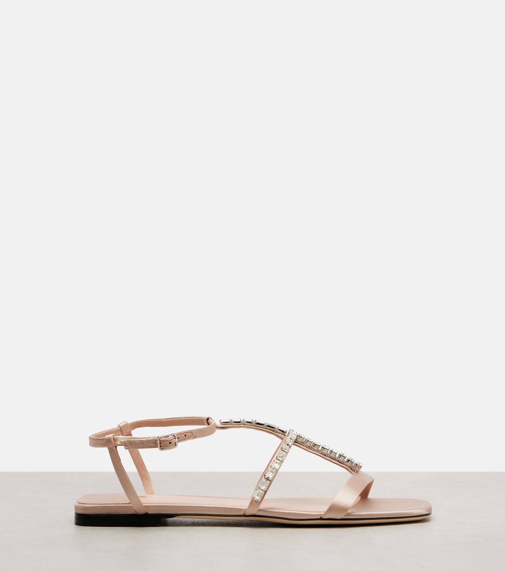 Gwyn embellished satin and leather sandals - 4