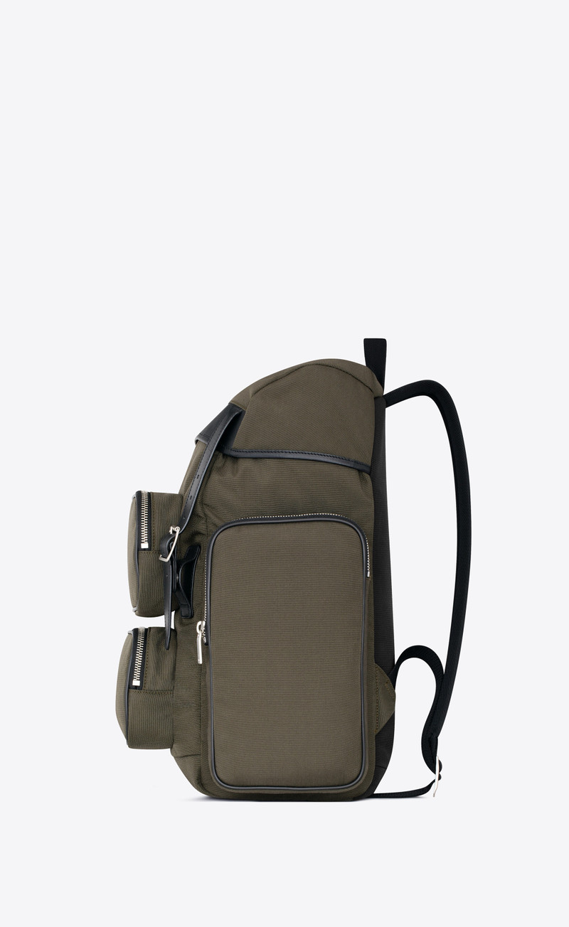 city multipocket backpack in canvas, smooth leather and nylon 3