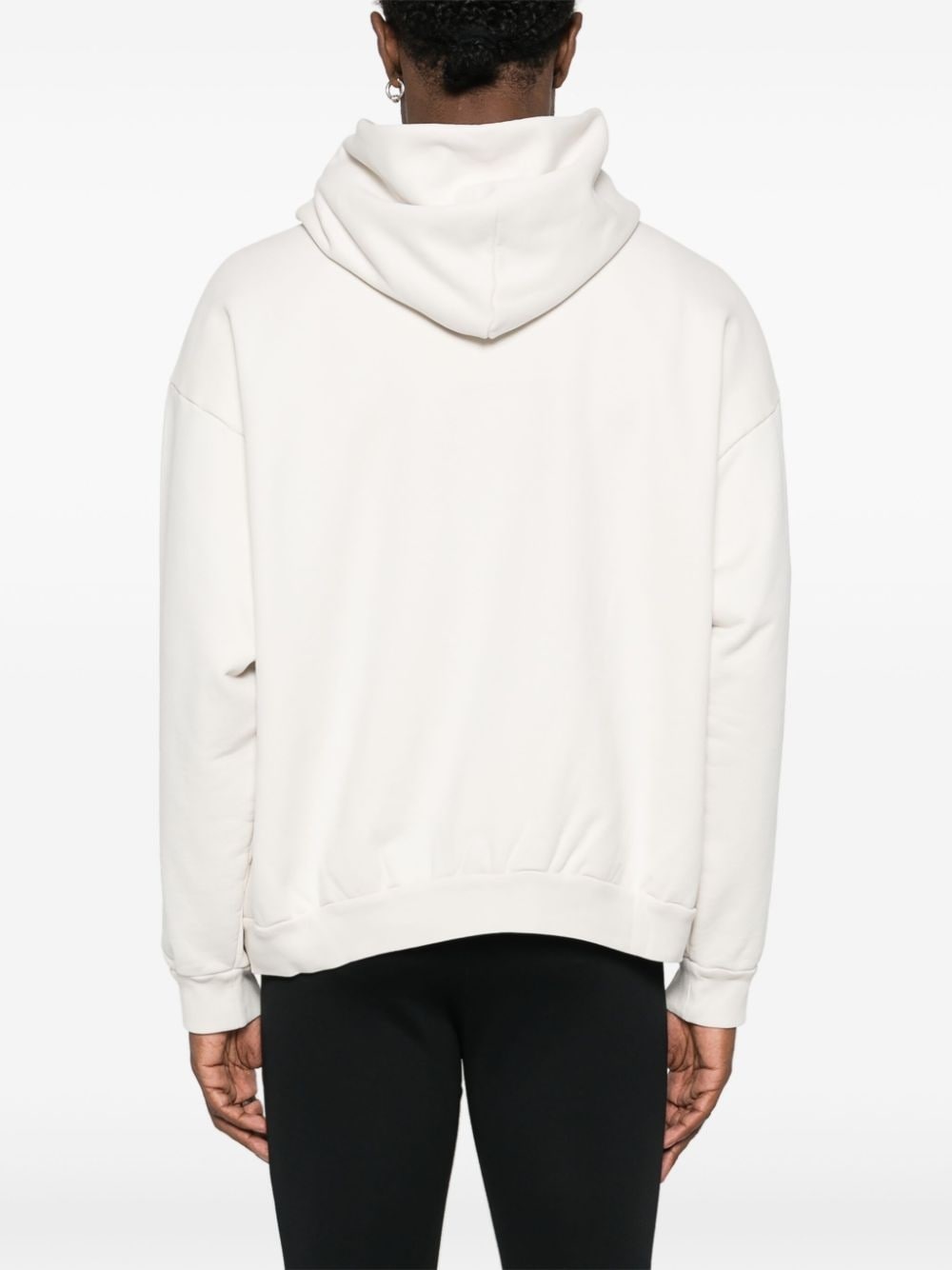 logo-embroidered cotton hoodie - 4