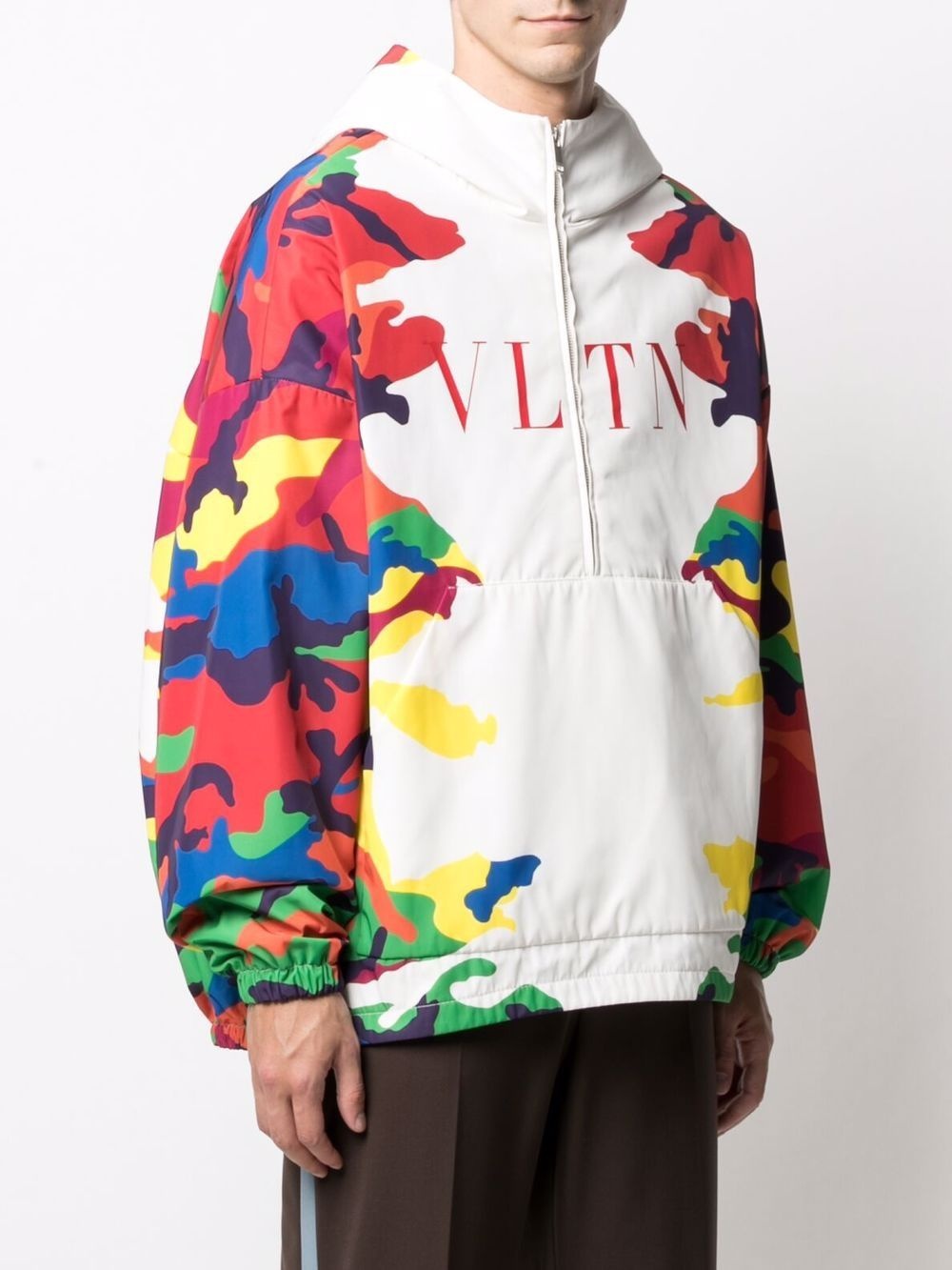 Valentino Printed Nylon Hooded Half-Zip Anorak | REVERSIBLE