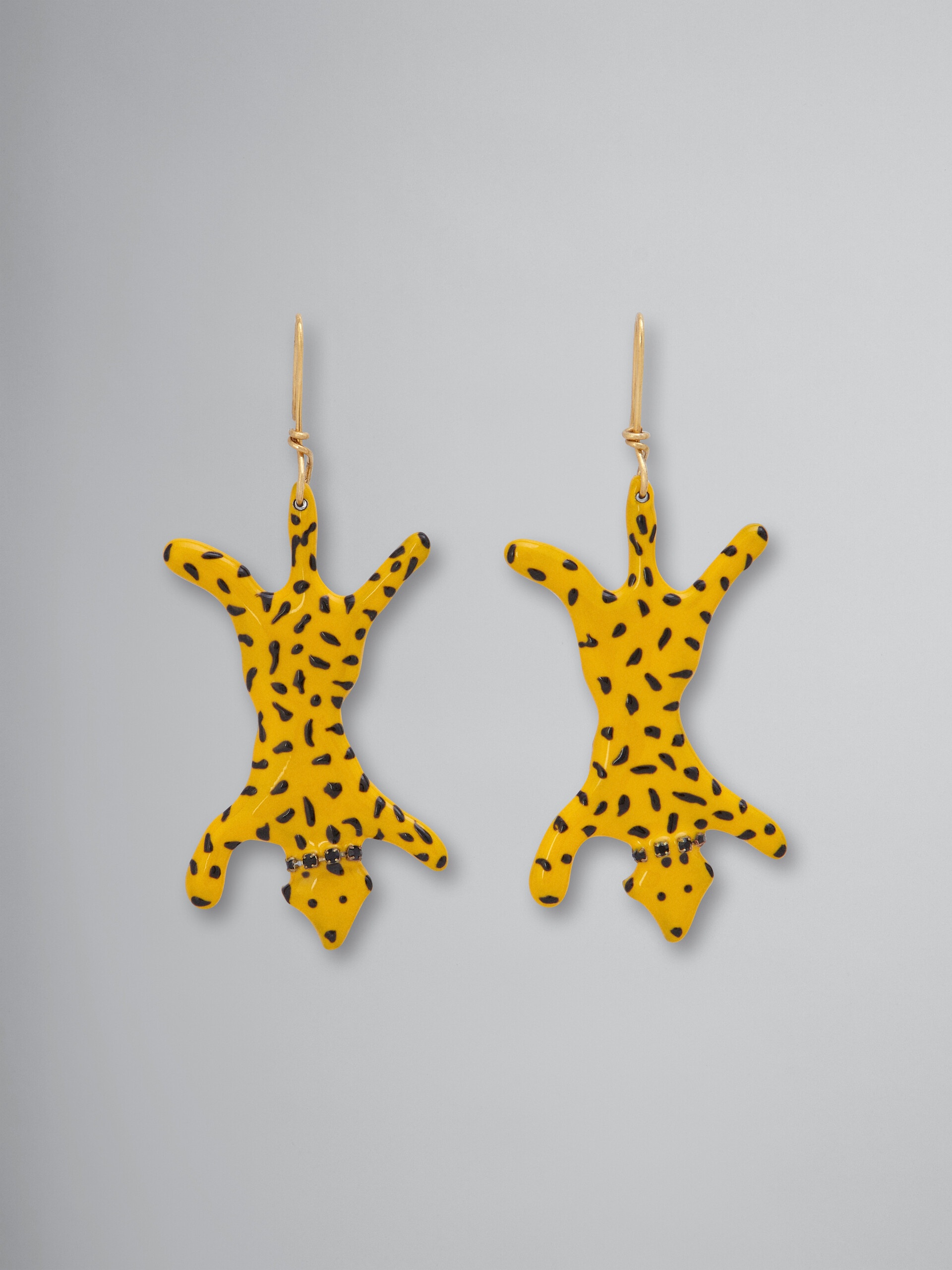 BRASS JUNGLE JAGUAR EARRINGS - 1