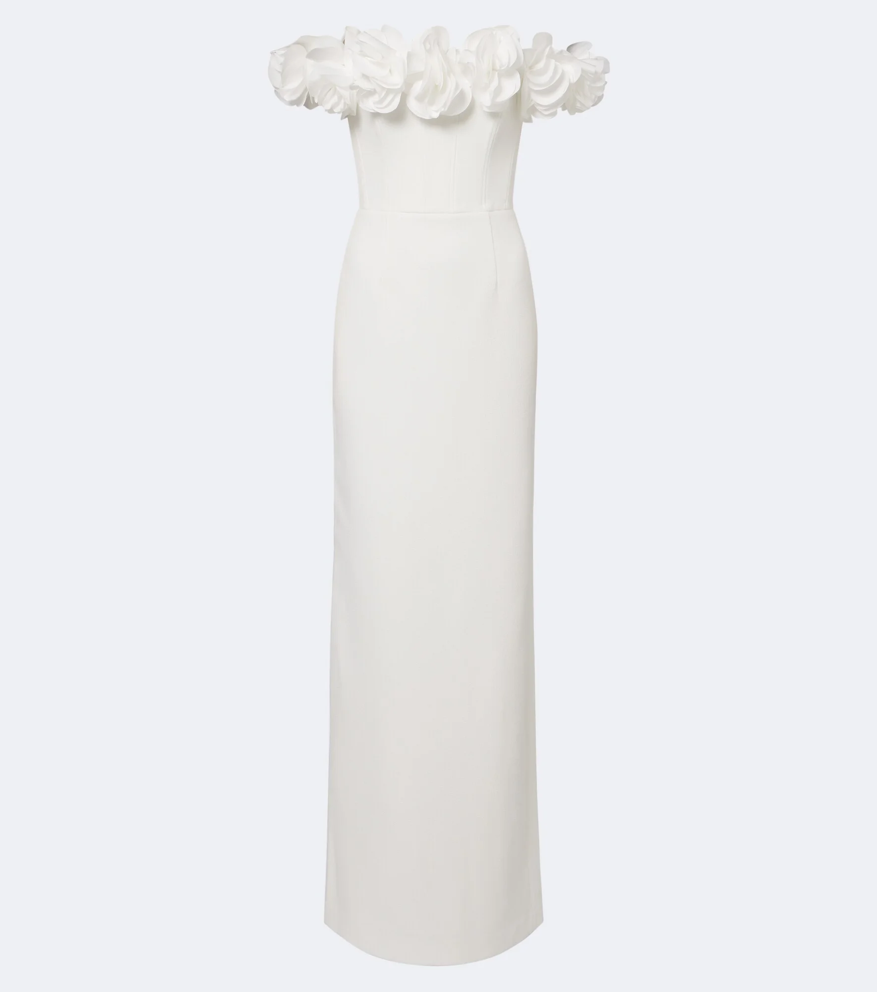 Odetta floral-appliqué crêpe gown - 1