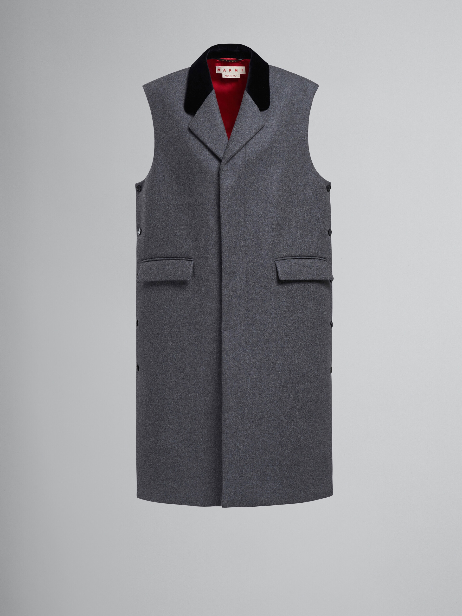 GREY OVERSIZED WOOL VEST - 1