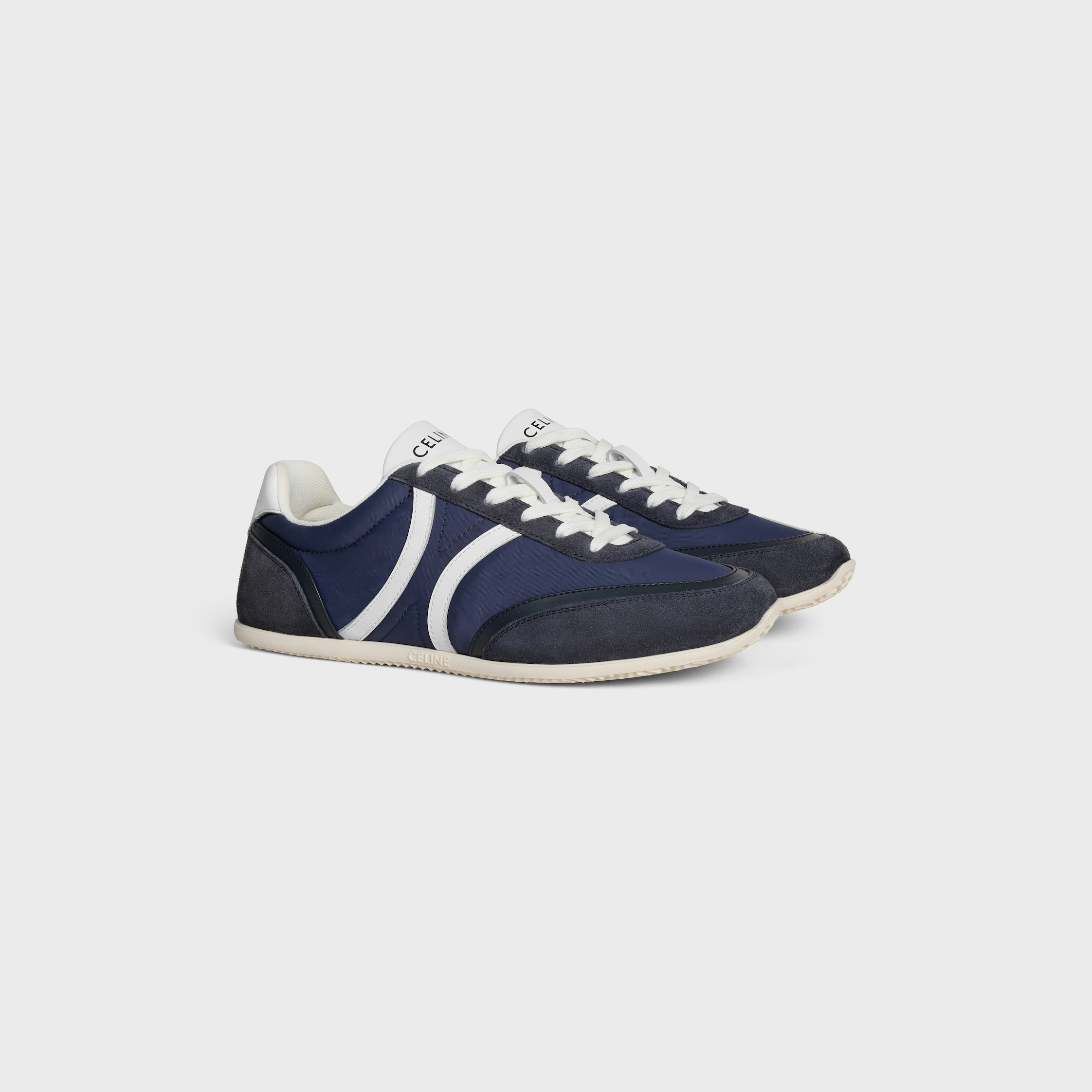 CELINE JOGGER LOW LACE-UP SNEAKER WITH TRIOMPHE IN NYLON, SUEDE CALFSKIN AND CALFSKIN - 2