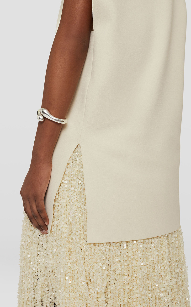 Sequin Fringed Midi Dress ivory 5