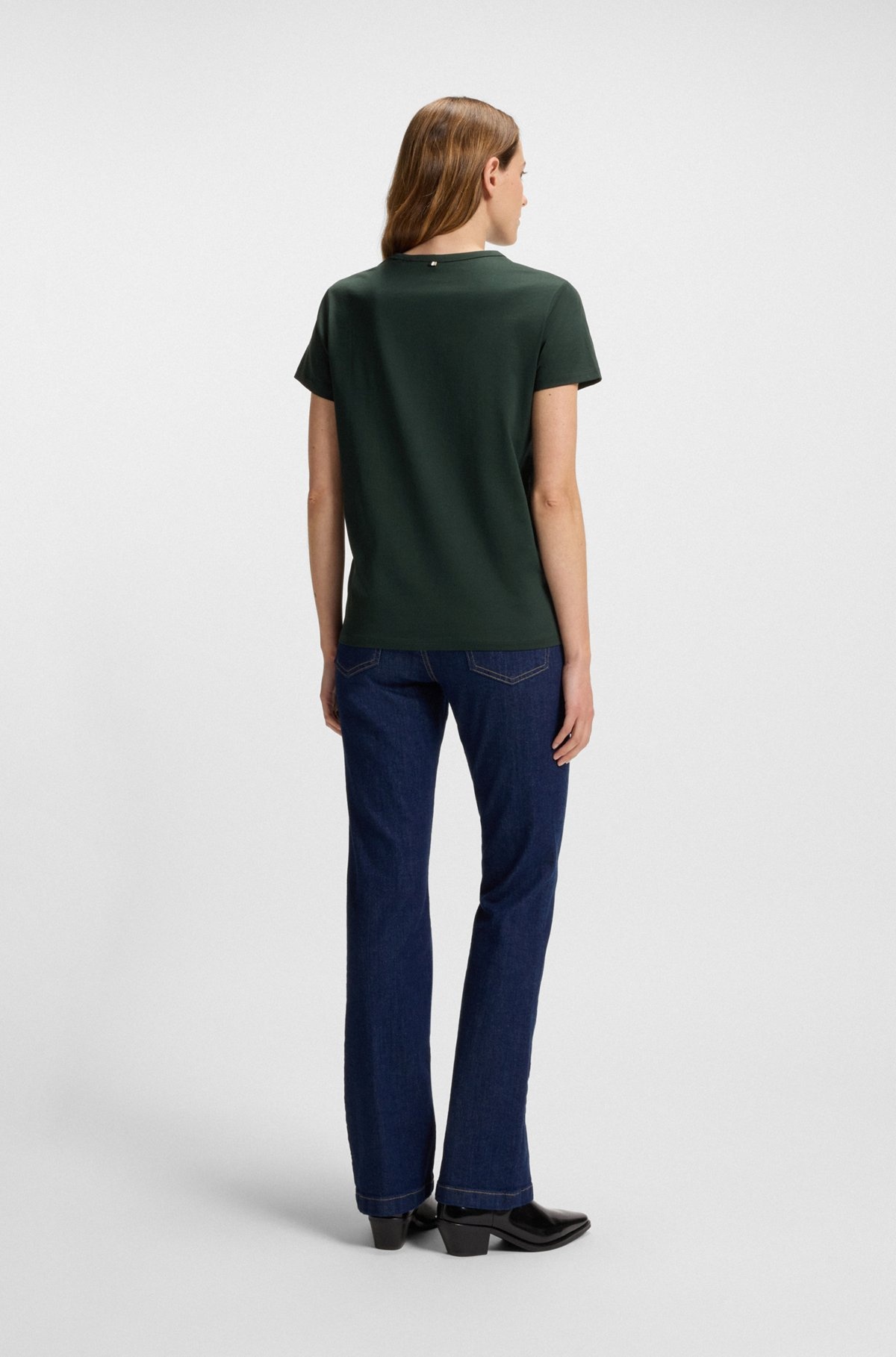 MERCERIZED-COTTON T-SHIRT WITH LOGO DETAIL - 4