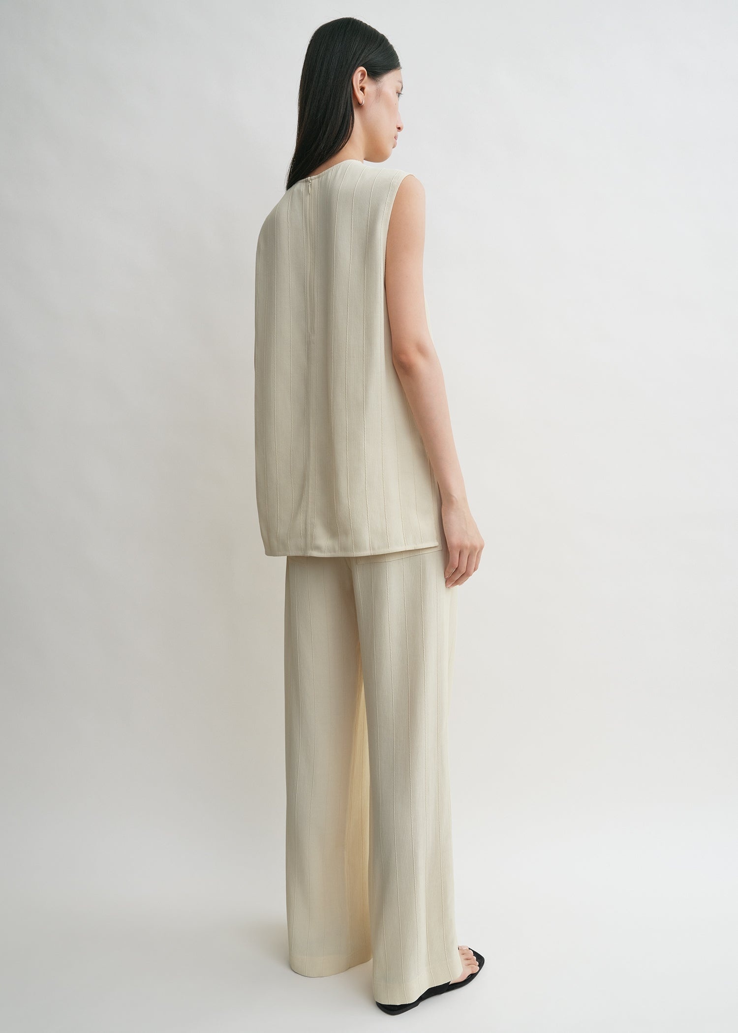 Woven stripe top ecru - 4