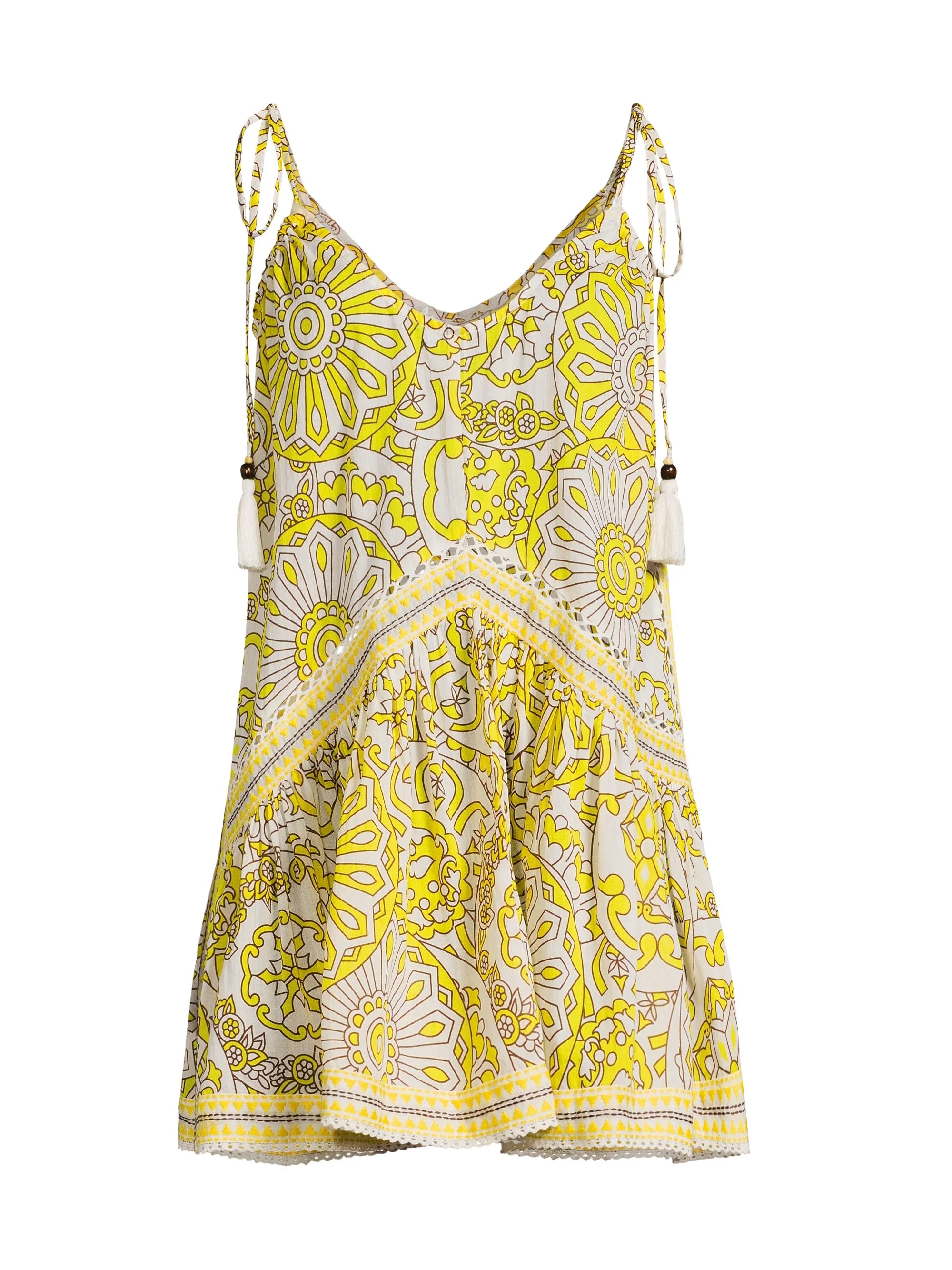 Women's Gigi Printed Cotton Mini Cover-Up Dress - Sunglow Combo - 1