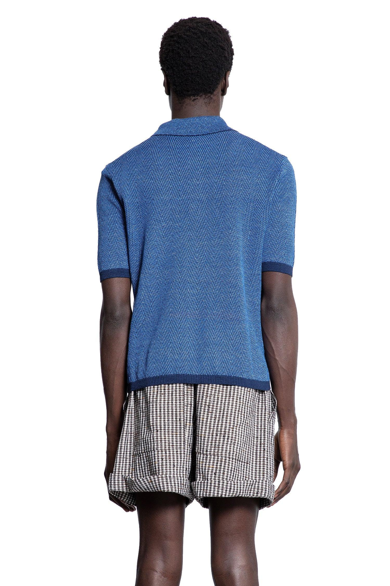 Cotton-Linen-Chevron-Polo-Shirt - 3