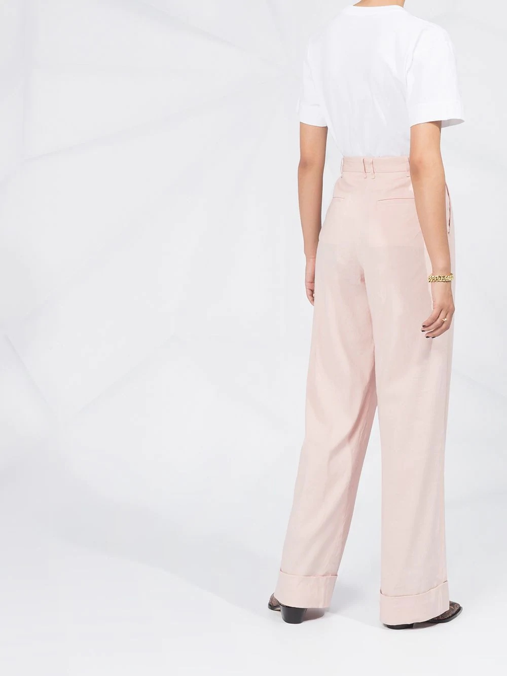 high-waisted wide leg trousers - 6