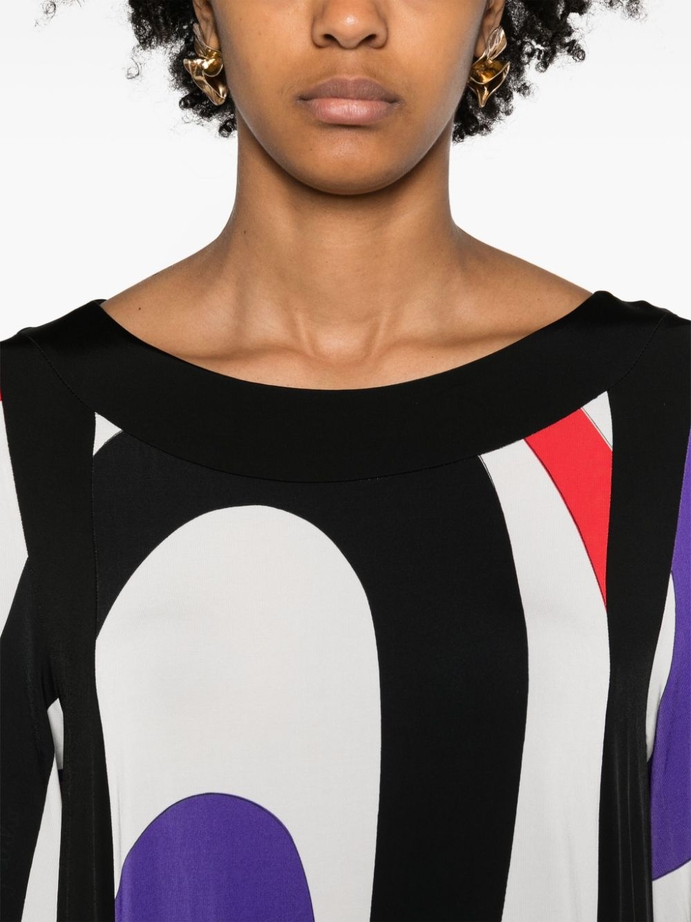 Marmo-print long-sleeve dress - 5