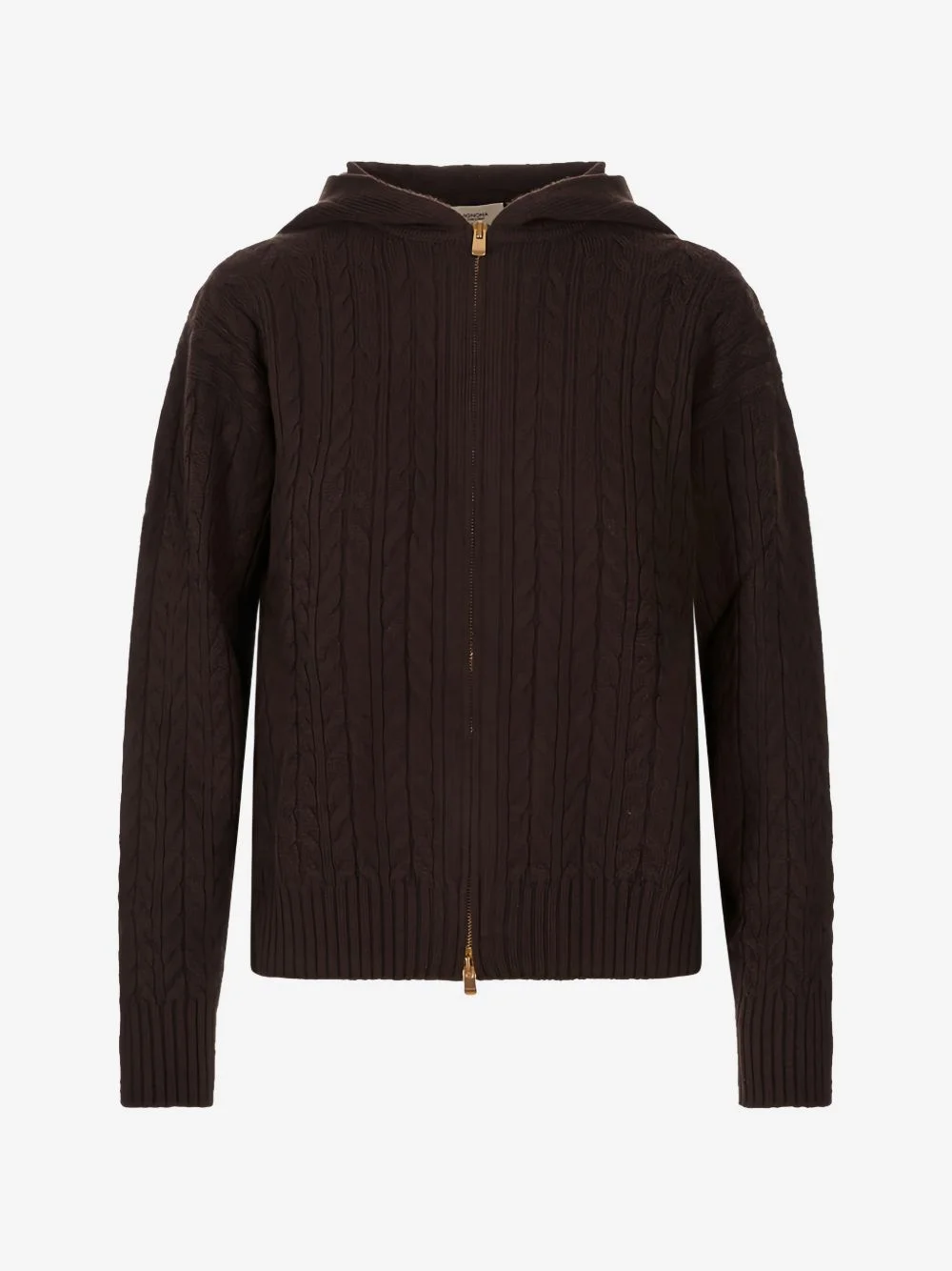 cable-knit hoodie - 1