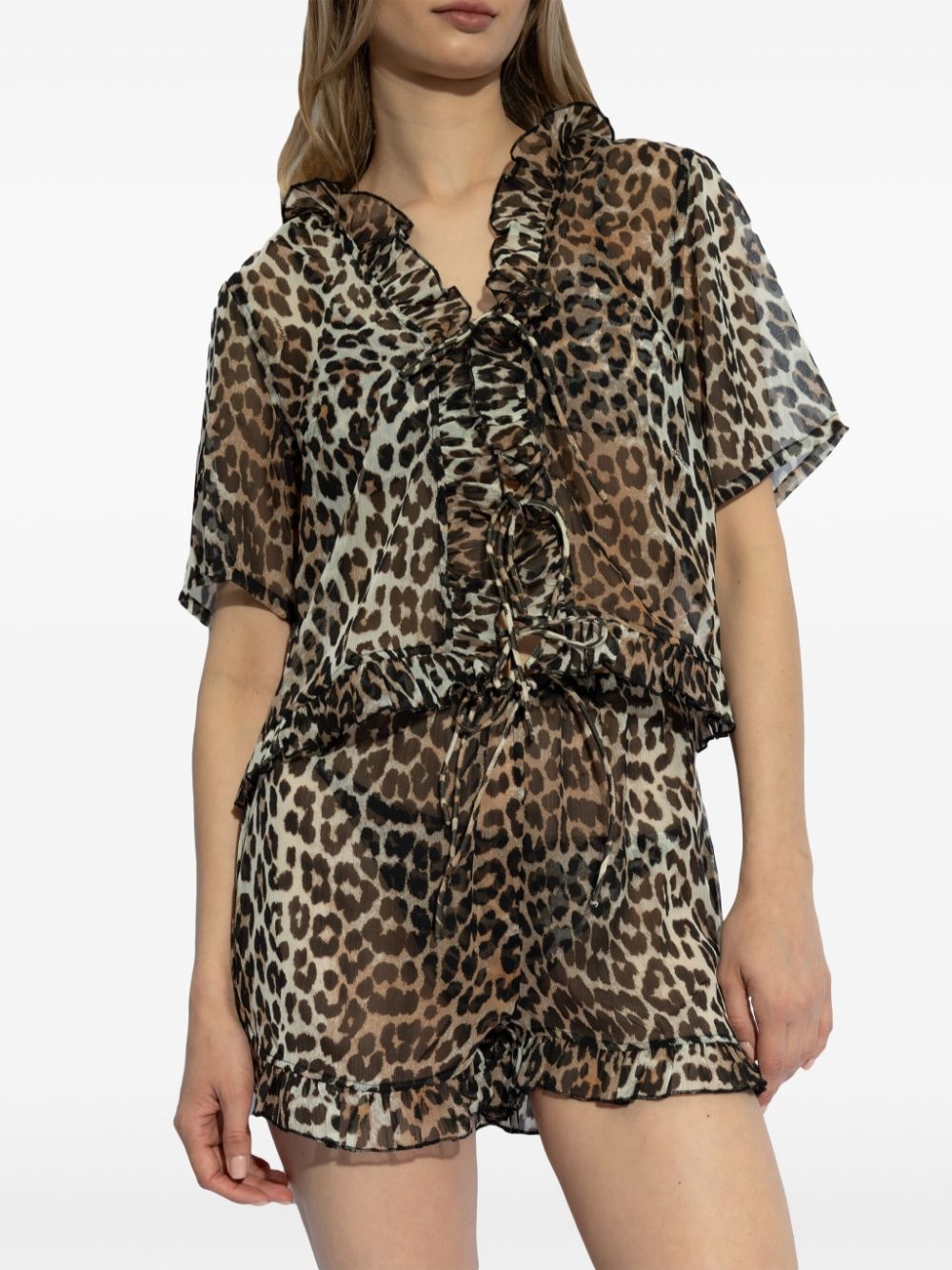 leopard print blouse - 3