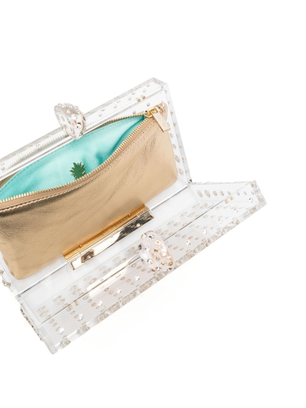 crystal-embellished transparent clutch - 5