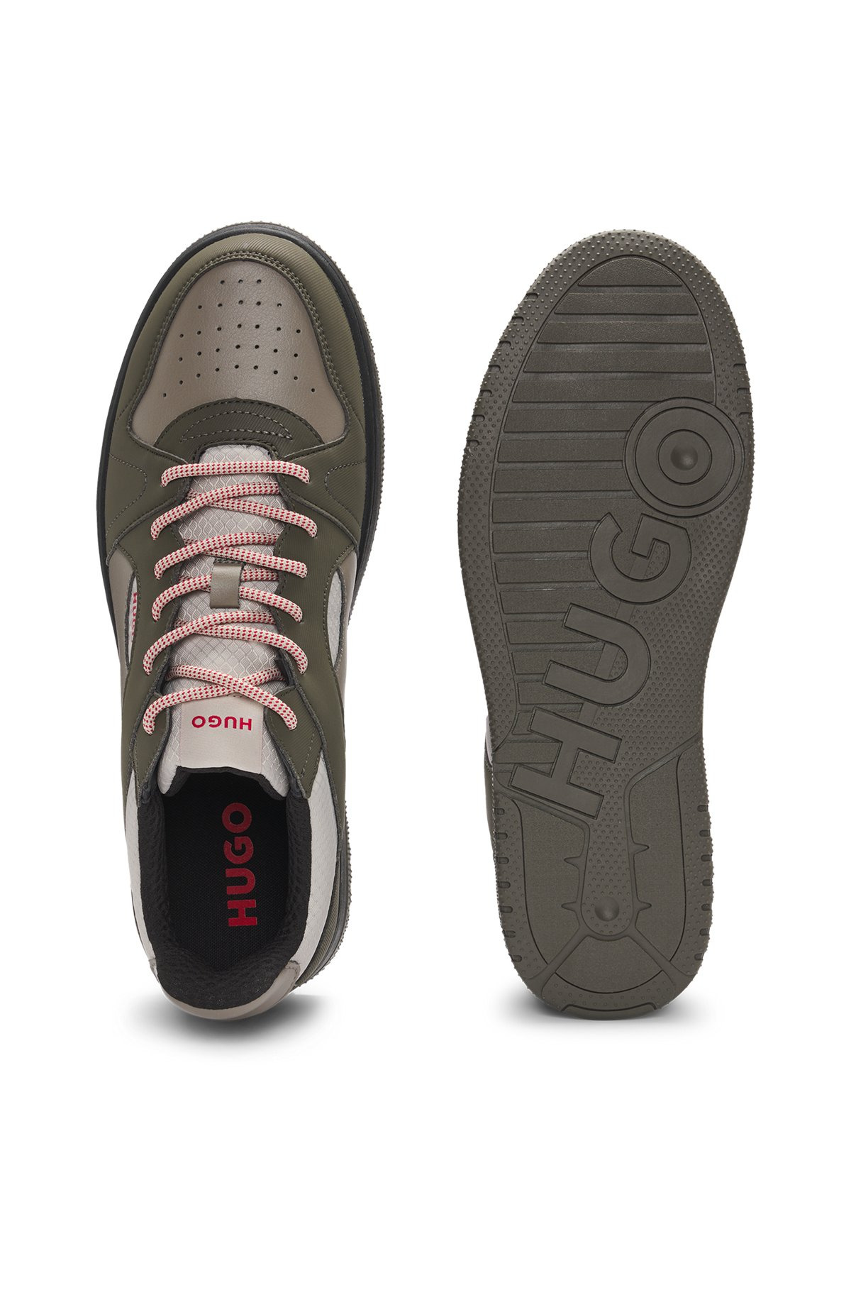 MIXED-MATERIAL TRAINERS WITH RIPSTOP AND FAUX SUEDE - 4