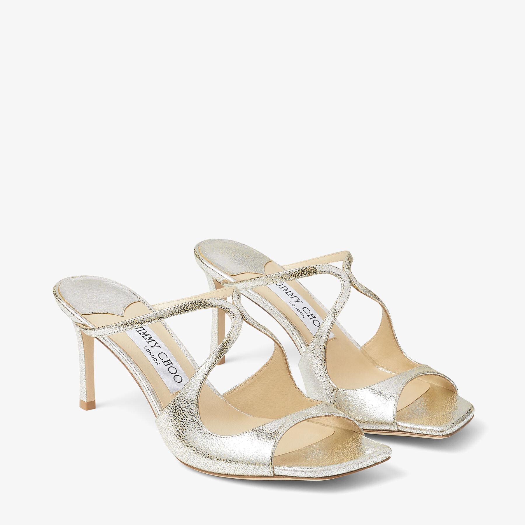 Anise 75
Champagne Glitter Leather Mules - 2