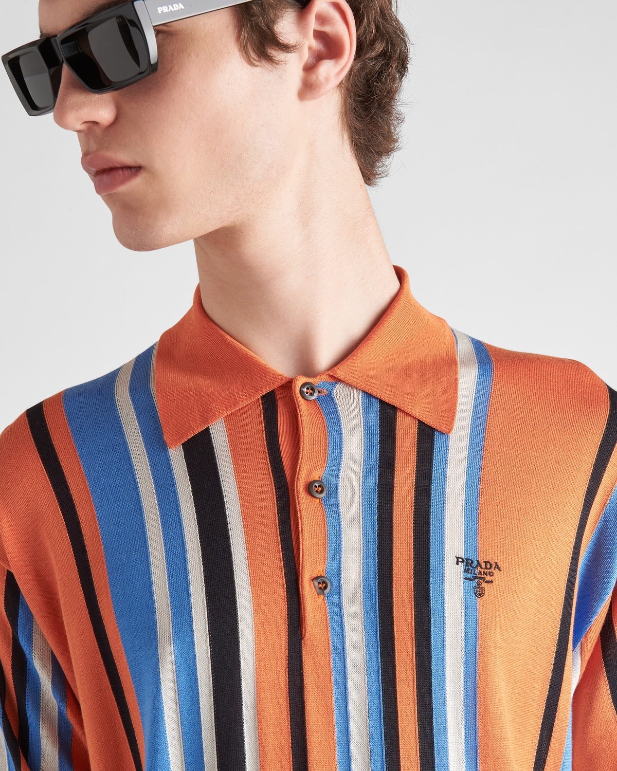 Silk jacquard polo shirt - 4