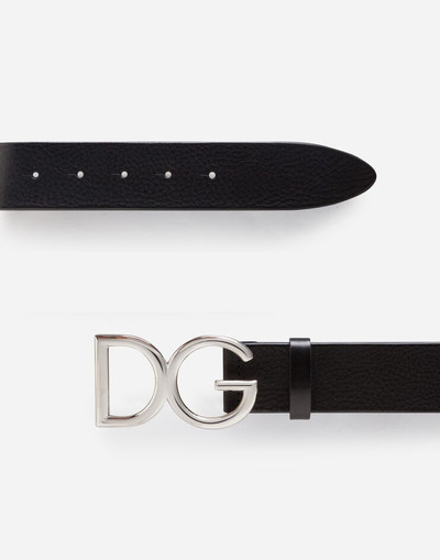 Dolce & Gabbana Tumbled leather belt with DG logo outlook