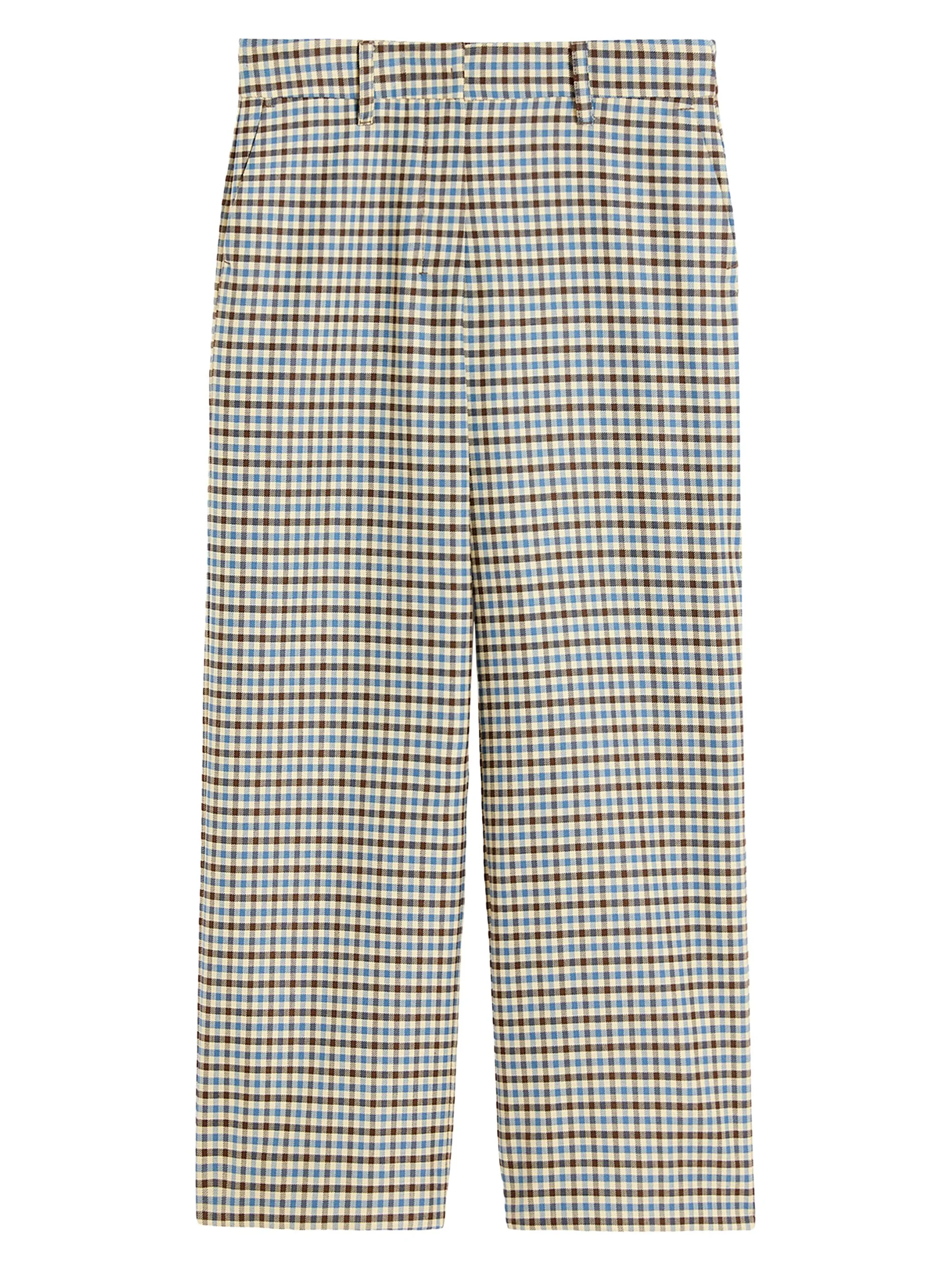 Women's Patterned Wool and Cotton Trousers - 1