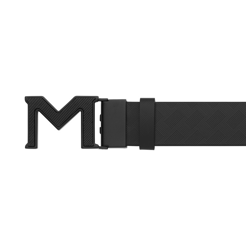 M buckle Extreme 3.0 black/plain black 35 mm reversible leather belt 5