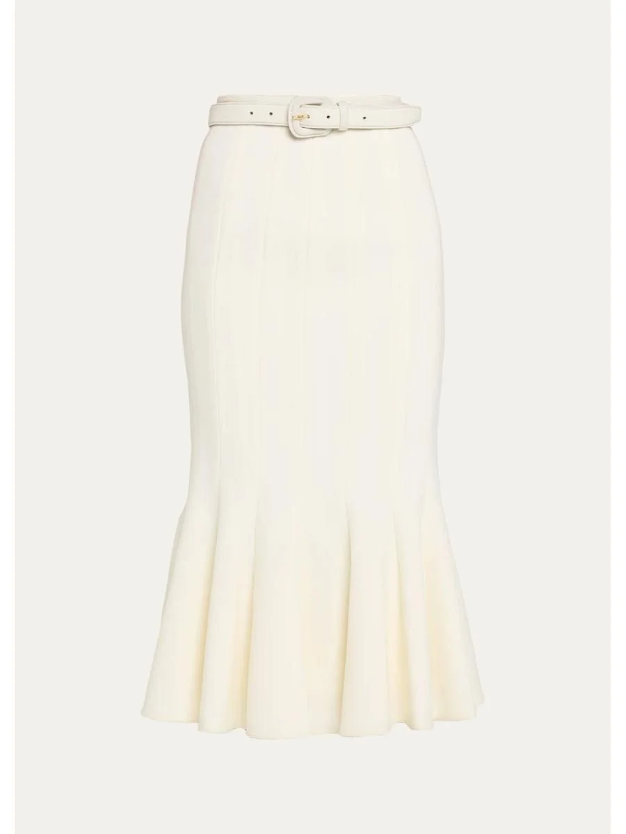 Stretch Crepe Midi Tulip Skirt - 1