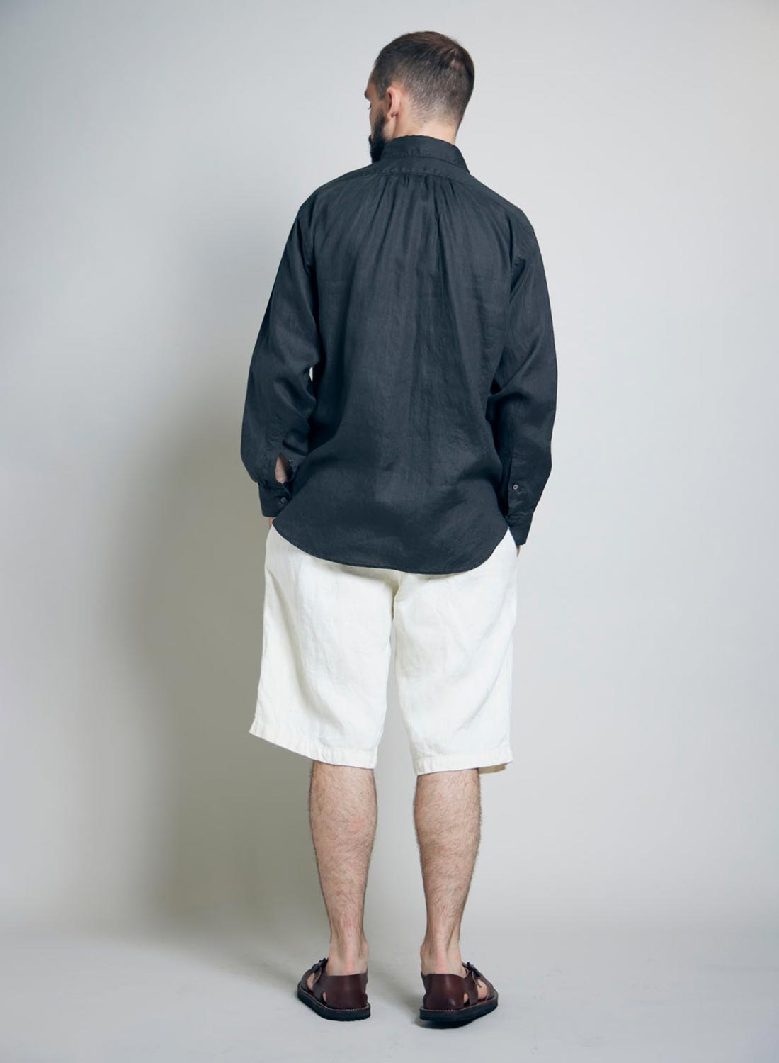 Desert Short Hemp Denim in Off White - 5