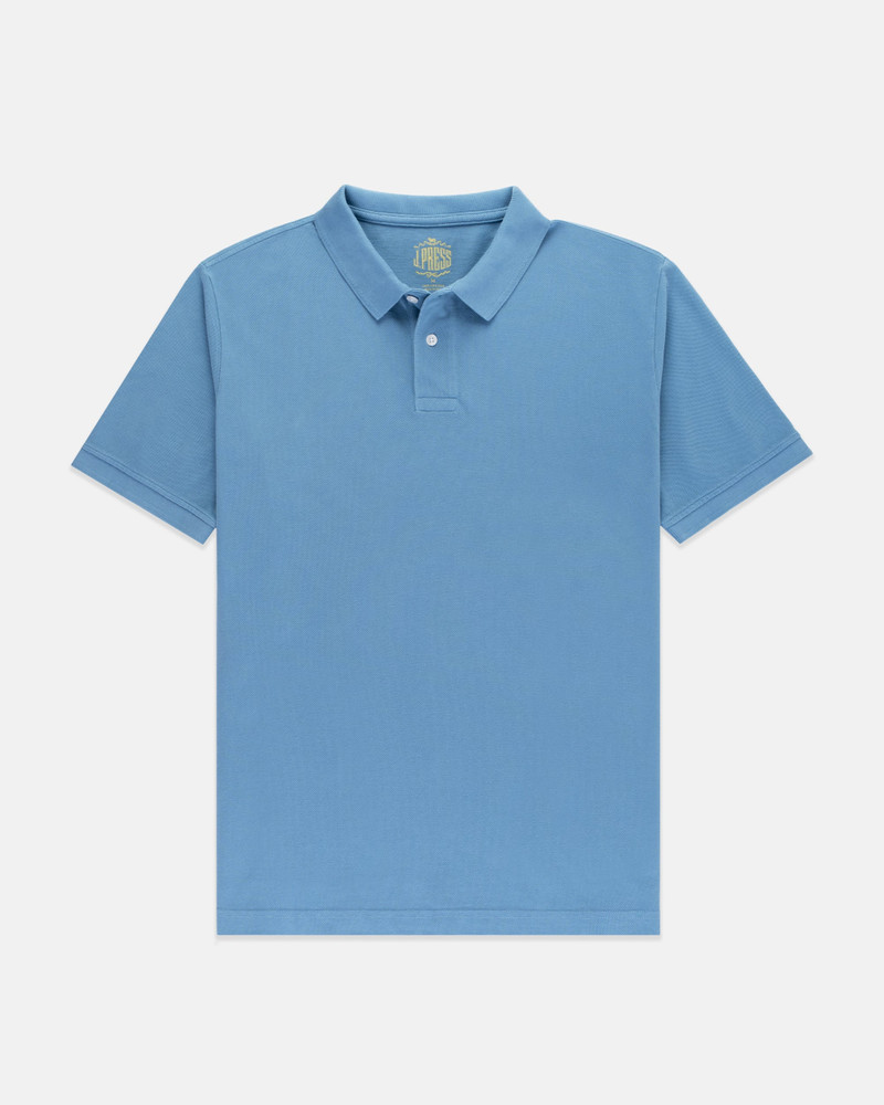 SLATE BLUE COTTON PIQUE POLO - CLASSIC FIT 1