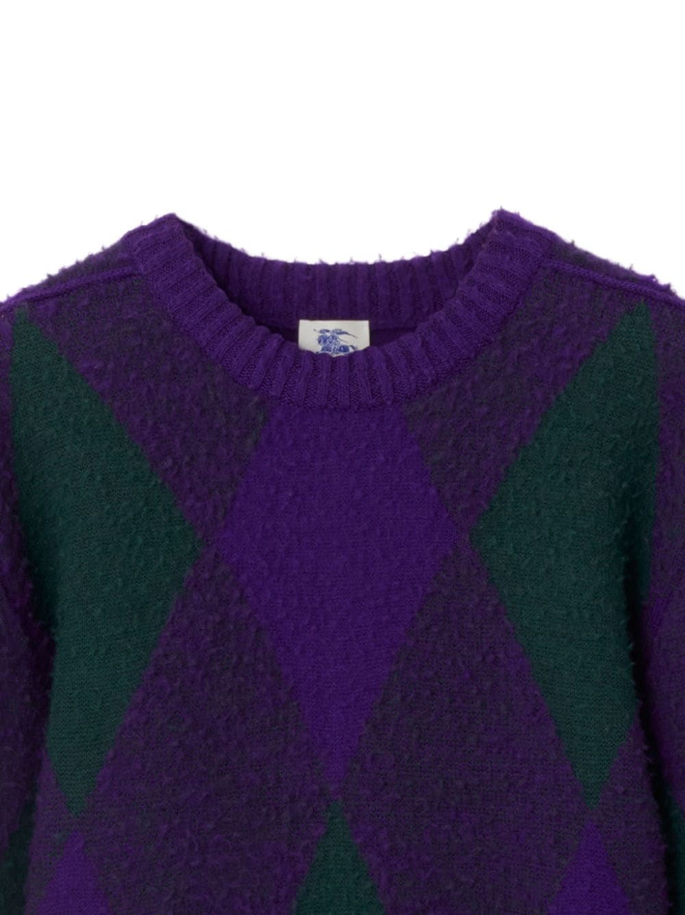 diamond-pattern wool jumper - 2