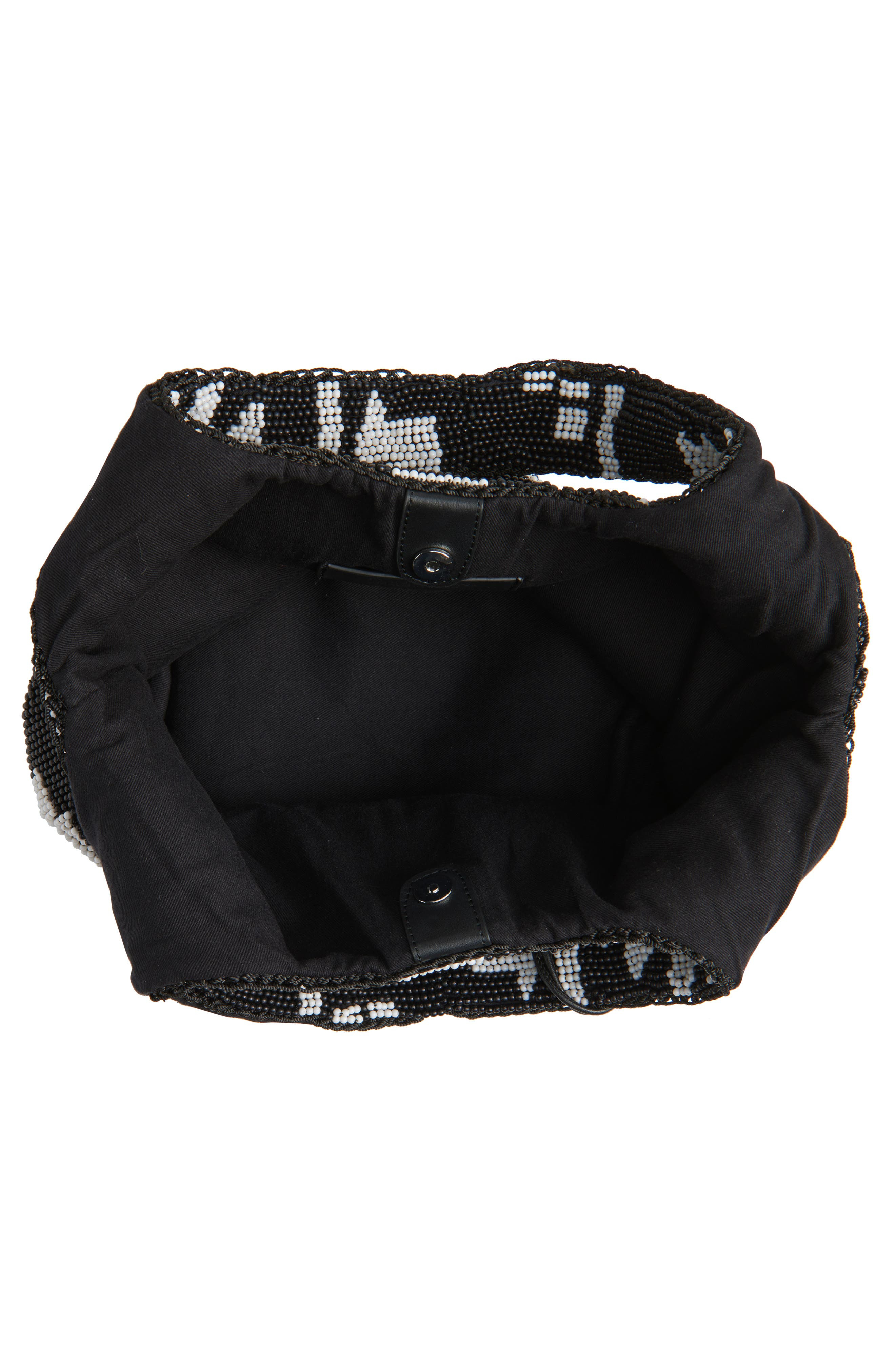 JW Anderson Mini Beaded Shopper Bag in Black/White at Nordstrom - 4