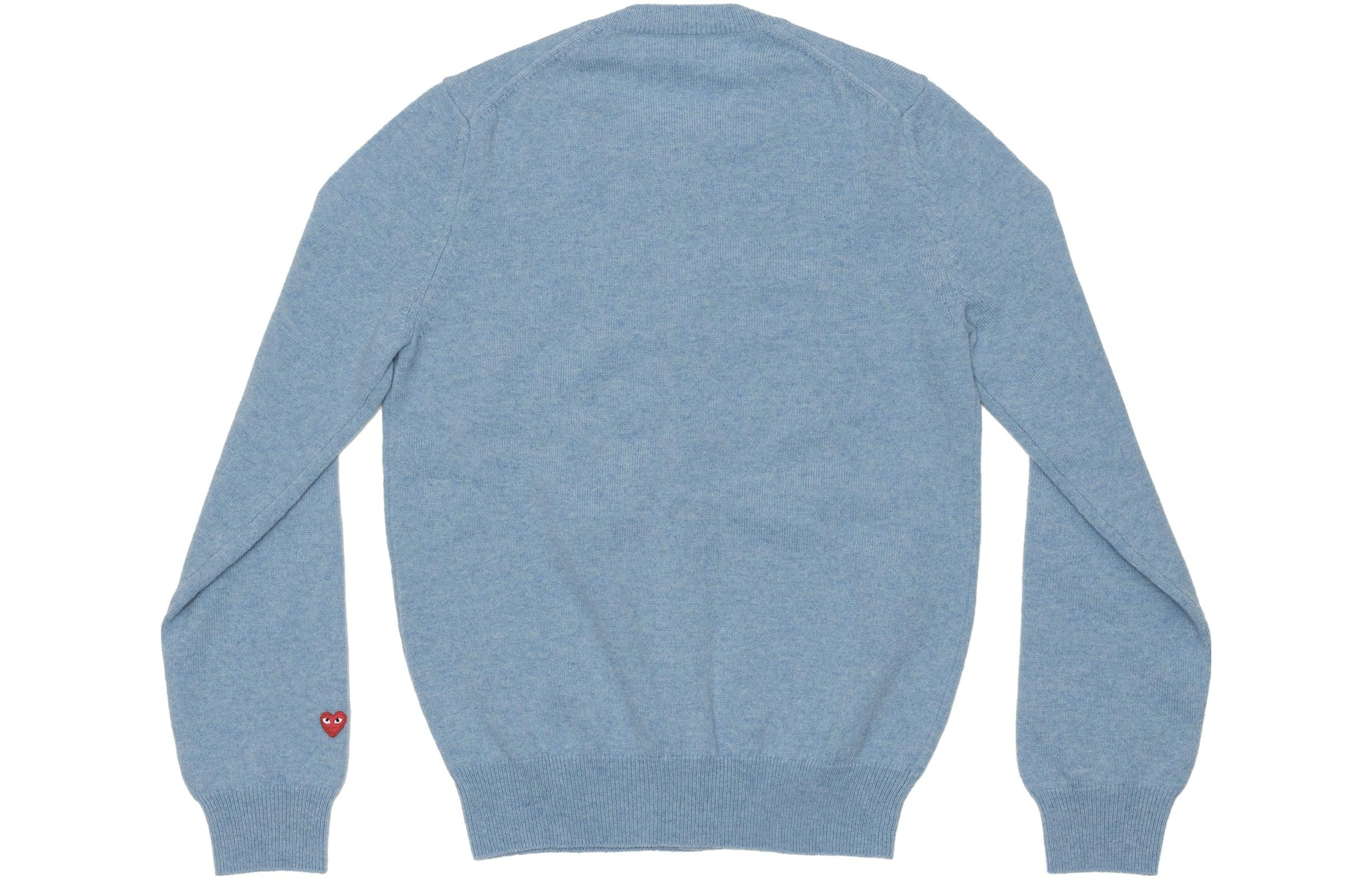 (WMNS) COMME des GARCONS PLAY V-Neck Pullover Sleeve Heart 'Blue' AZ-N091-051-2 - 2