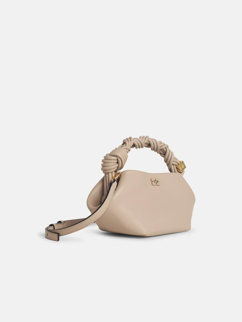 GANNI 'BOU' MINI BAG IN GREY LEATHER BLEND outlook