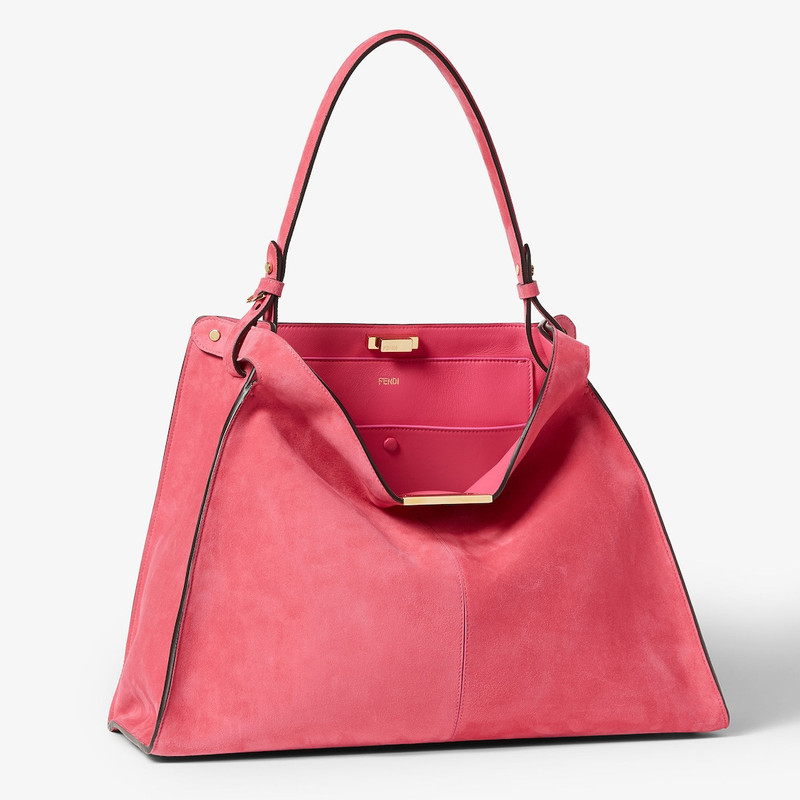 Fendi Way Large Petunia pink suede bag 4