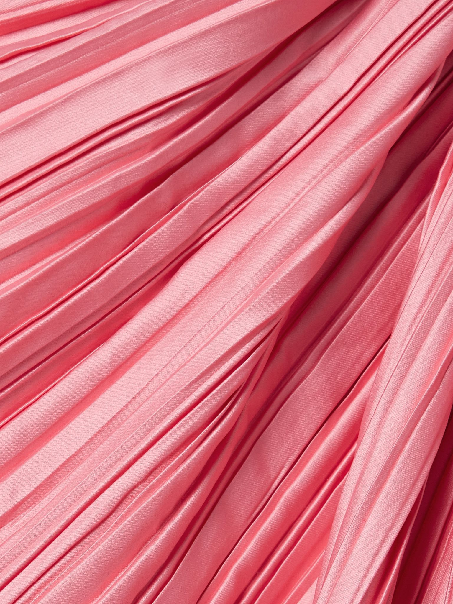 Sonoma draped plissé-satin midi skirt Bright pink - 4
