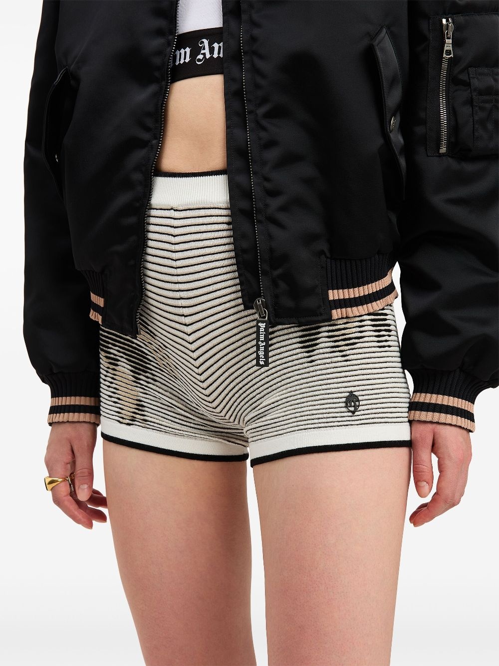 palms-jacquard kniited shorts - 6